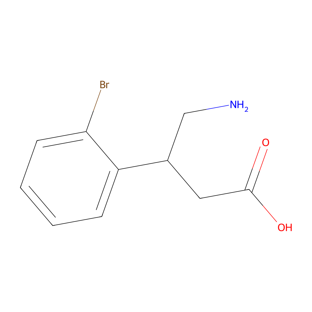 4-Amino-3-(2-bromophenyl)butanoic acid molecular structure, CAS 1081536-75-5