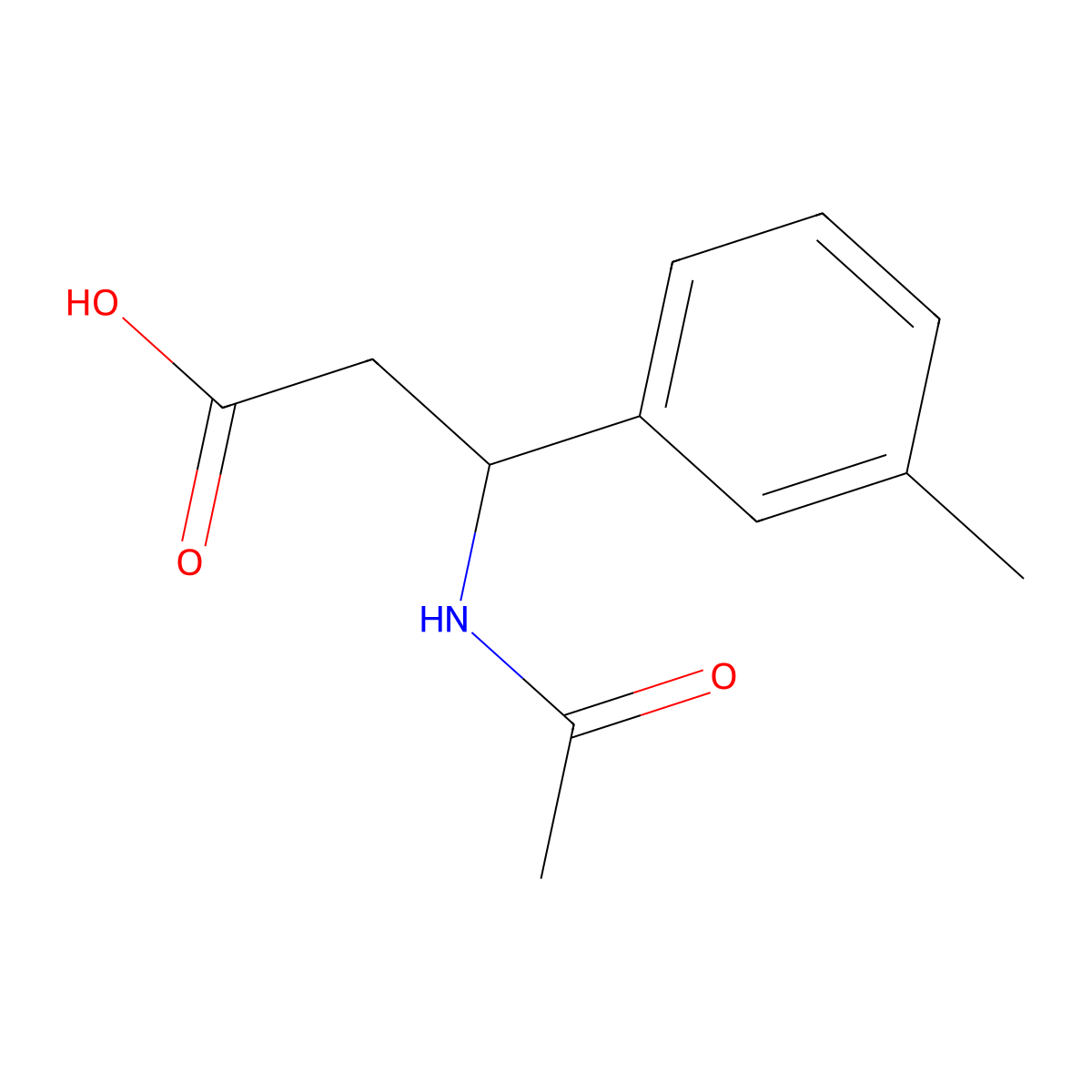 3-Acetamido-3-(3-methylphenyl)propanoic acid molecular structure, CAS 1081550-51-7