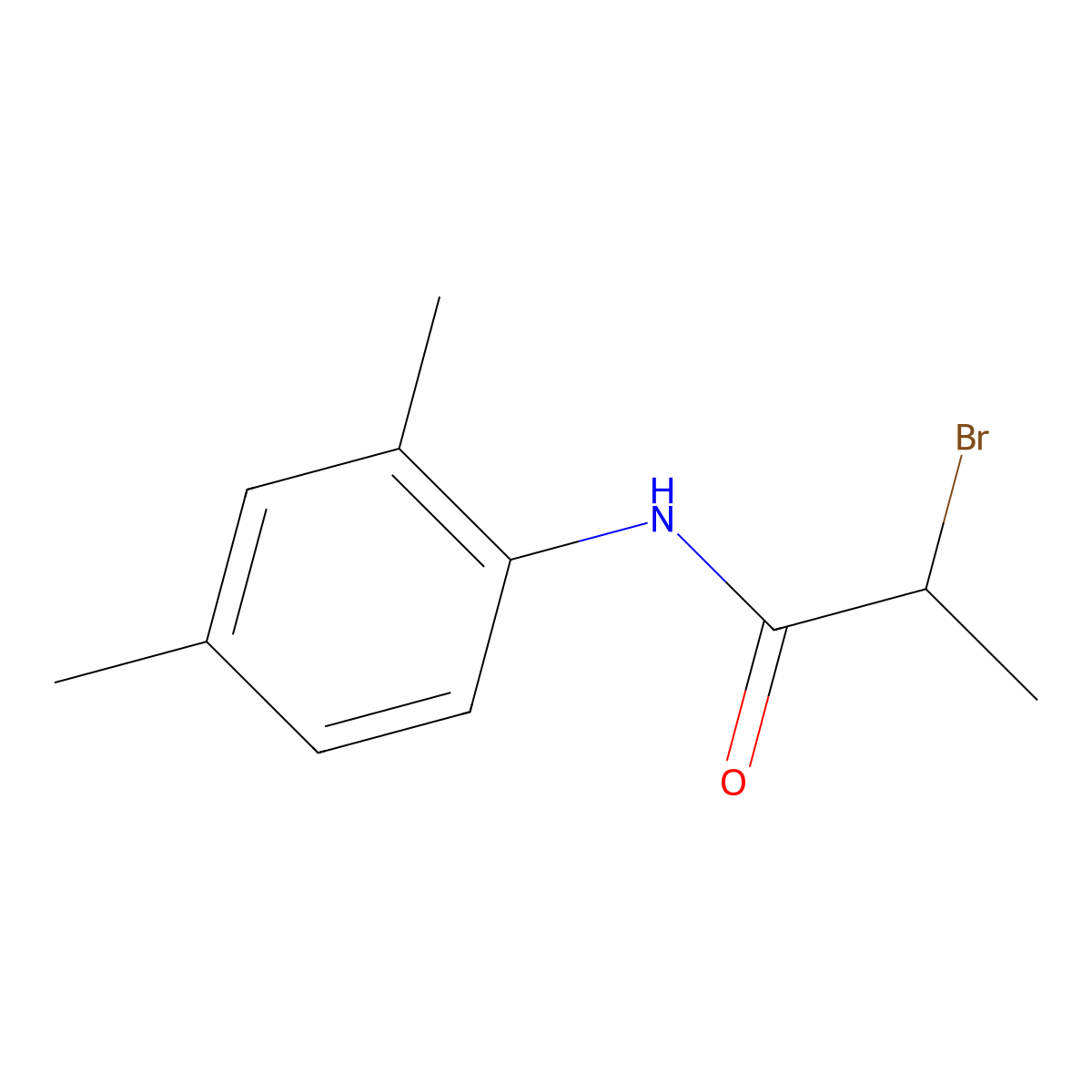 2-bromo-N-(2,4-dimethylphenyl)propanamide molecular structure, CAS 1081551-63-4