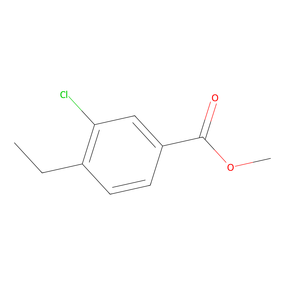 Methyl 3-chloro-4-ethylbenzoate molecular structure, CAS 1081551-72-5