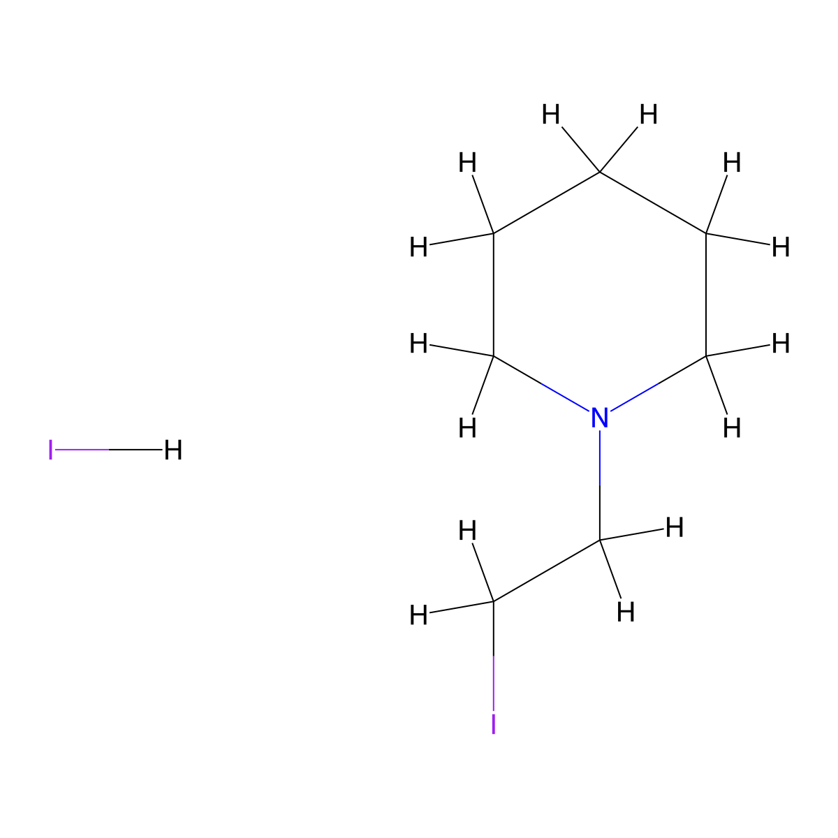 1-(2-Iodoethyl)piperidine hydroiodide molecular structure, CAS 1081558-78-2