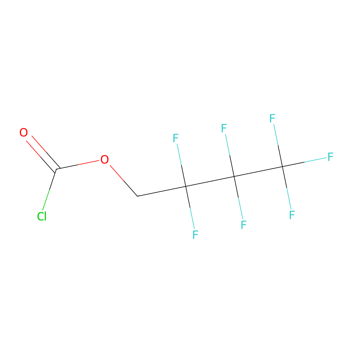 2,2,3,3,4,4,4-Heptafluorobutyl carbonochloridate molecular structure, CAS 108156-21-4