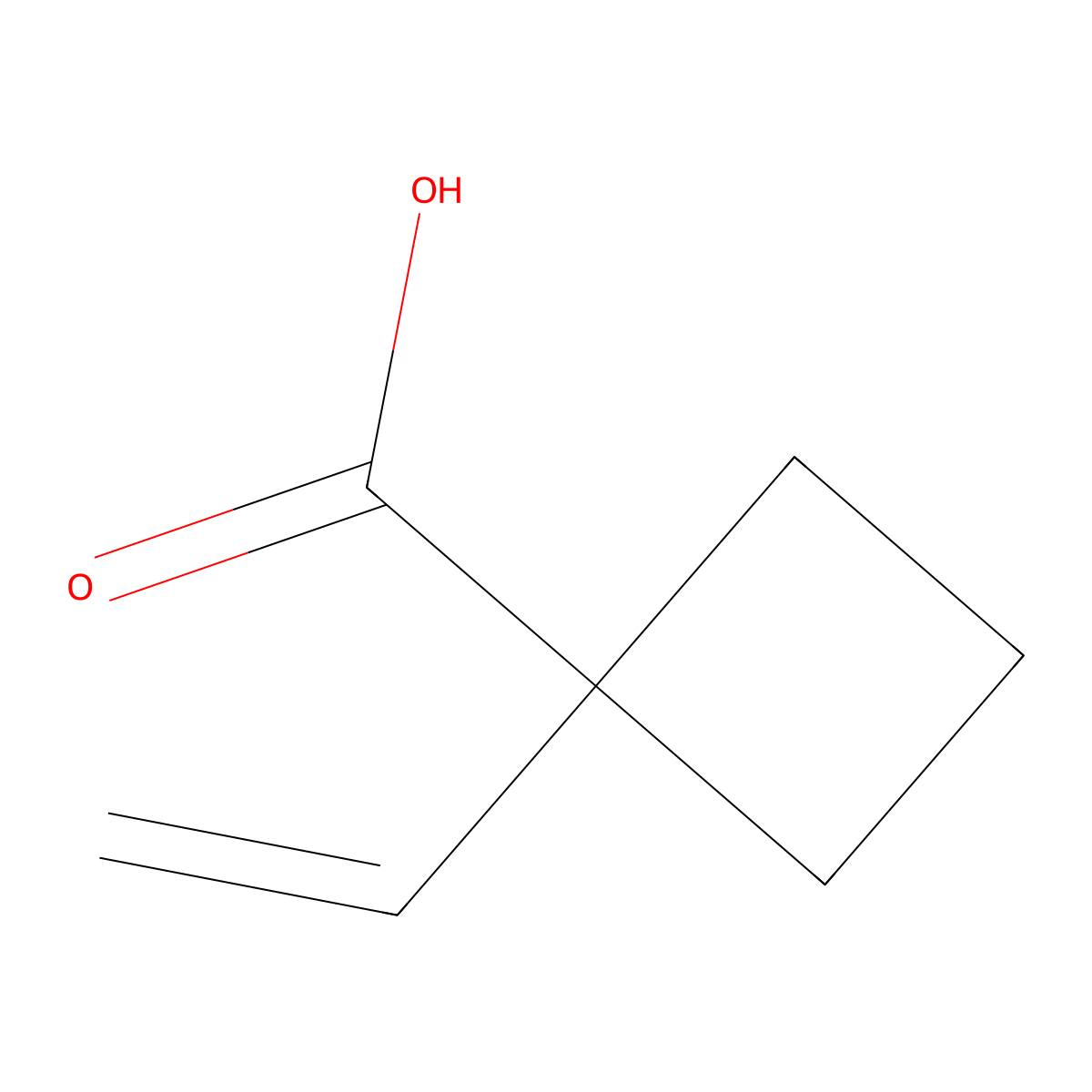 1-Ethenylcyclobutane-1-carboxylic acid molecular structure, CAS 1081560-06-6