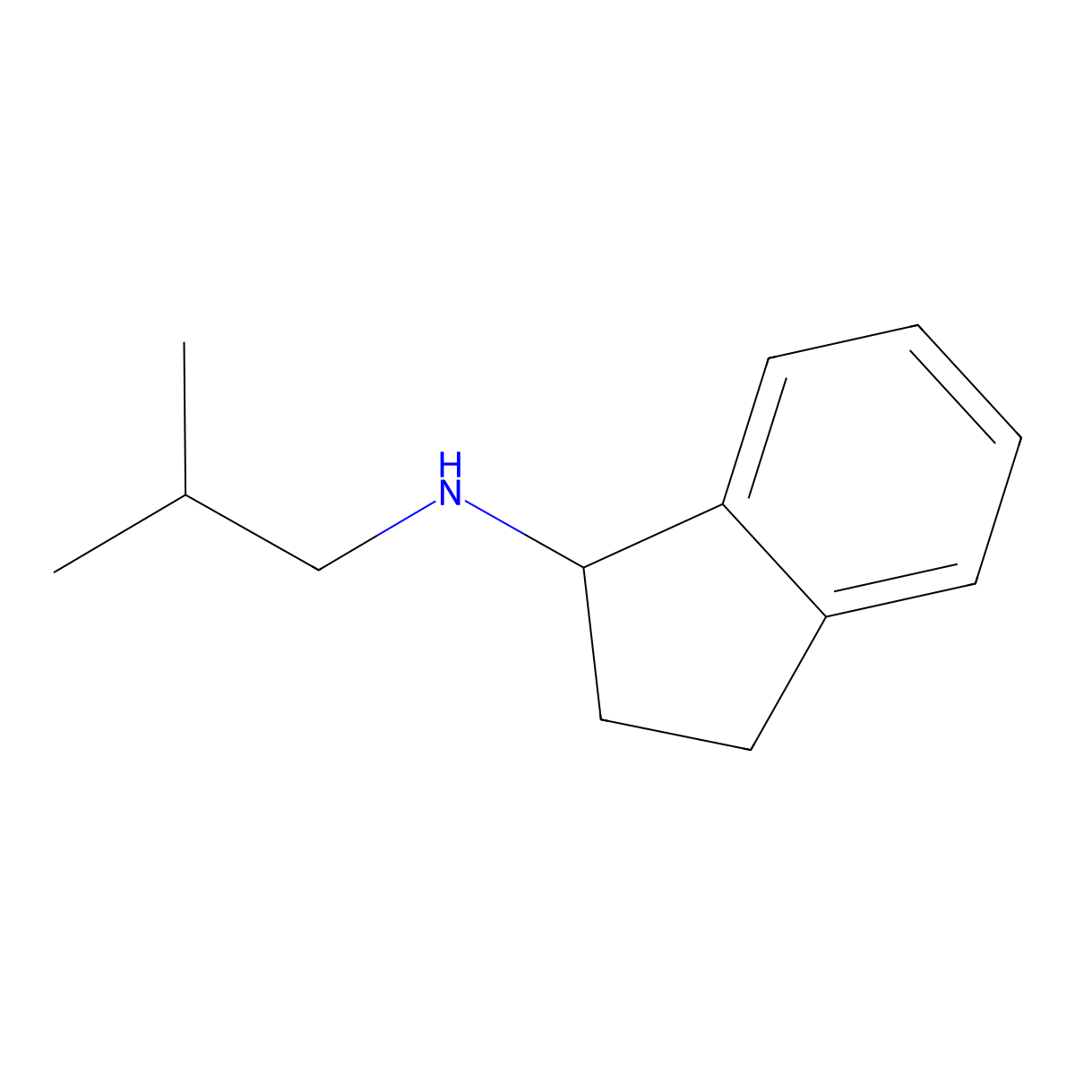 N-(2-methylpropyl)-2,3-dihydro-1H-inden-1-amine molecular structure, CAS 108157-24-0