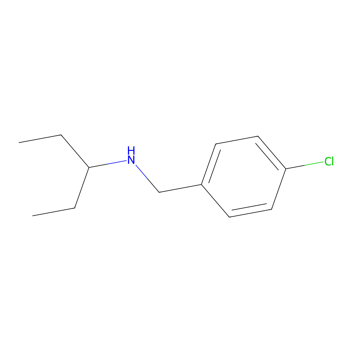 [(4-Chlorophenyl)methyl](pentan-3-yl)amine molecular structure, CAS 108157-25-1