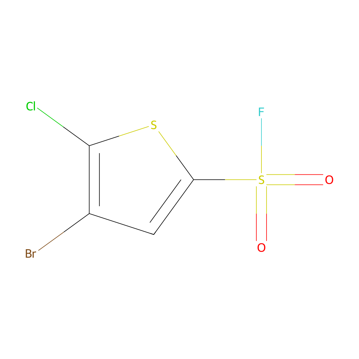 4-Bromo-5-chlorothiophene-2-sulfonyl fluoride molecular structure, CAS 108158-01-6