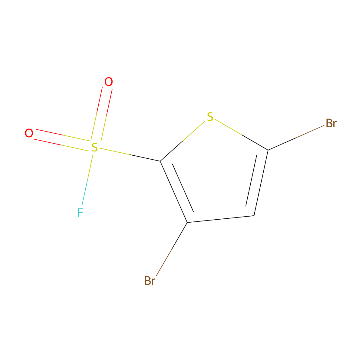 3,5-Dibromothiophene-2-sulfonyl fluoride molecular structure, CAS 108158-02-7