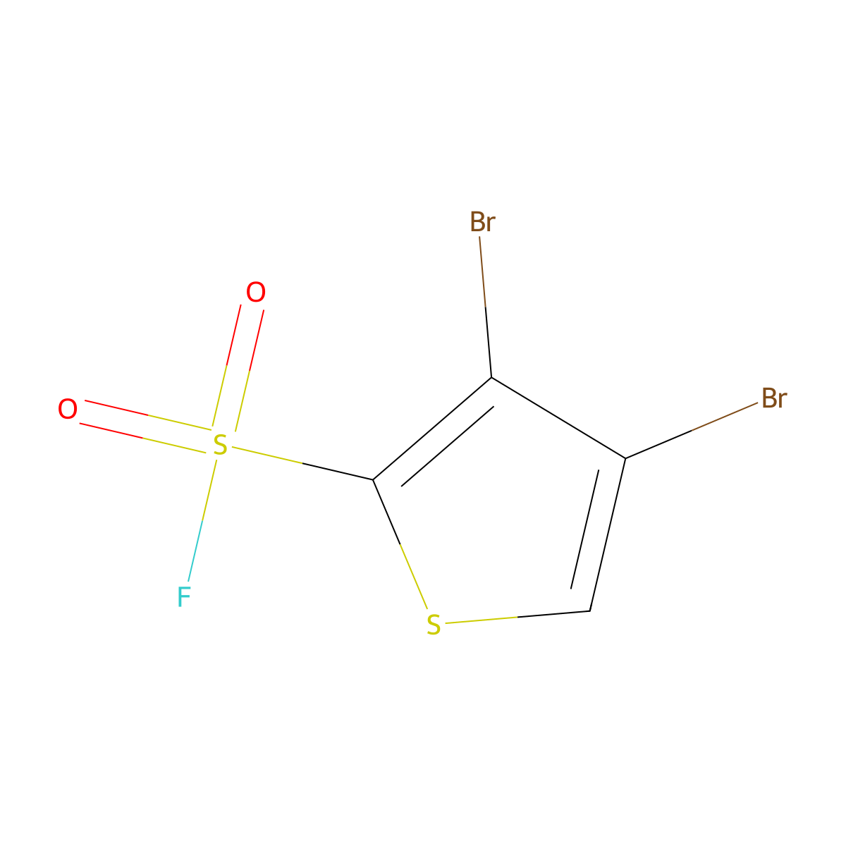 3,4-Dibromothiophene-2-sulfonyl fluoride molecular structure, CAS 108158-03-8