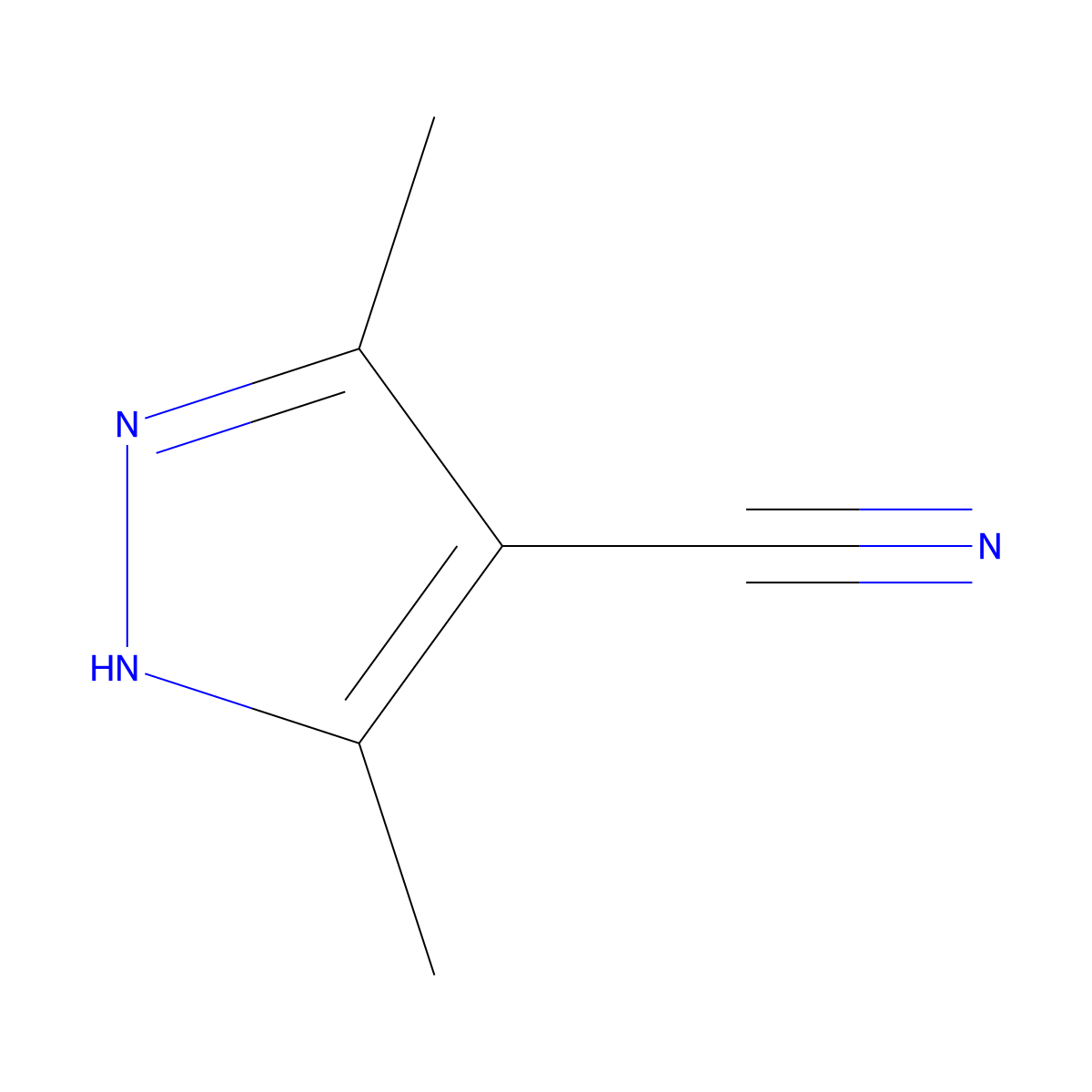 3,5-dimethyl-1H-pyrazole-4-carbonitrile molecular structure, CAS 108161-12-2