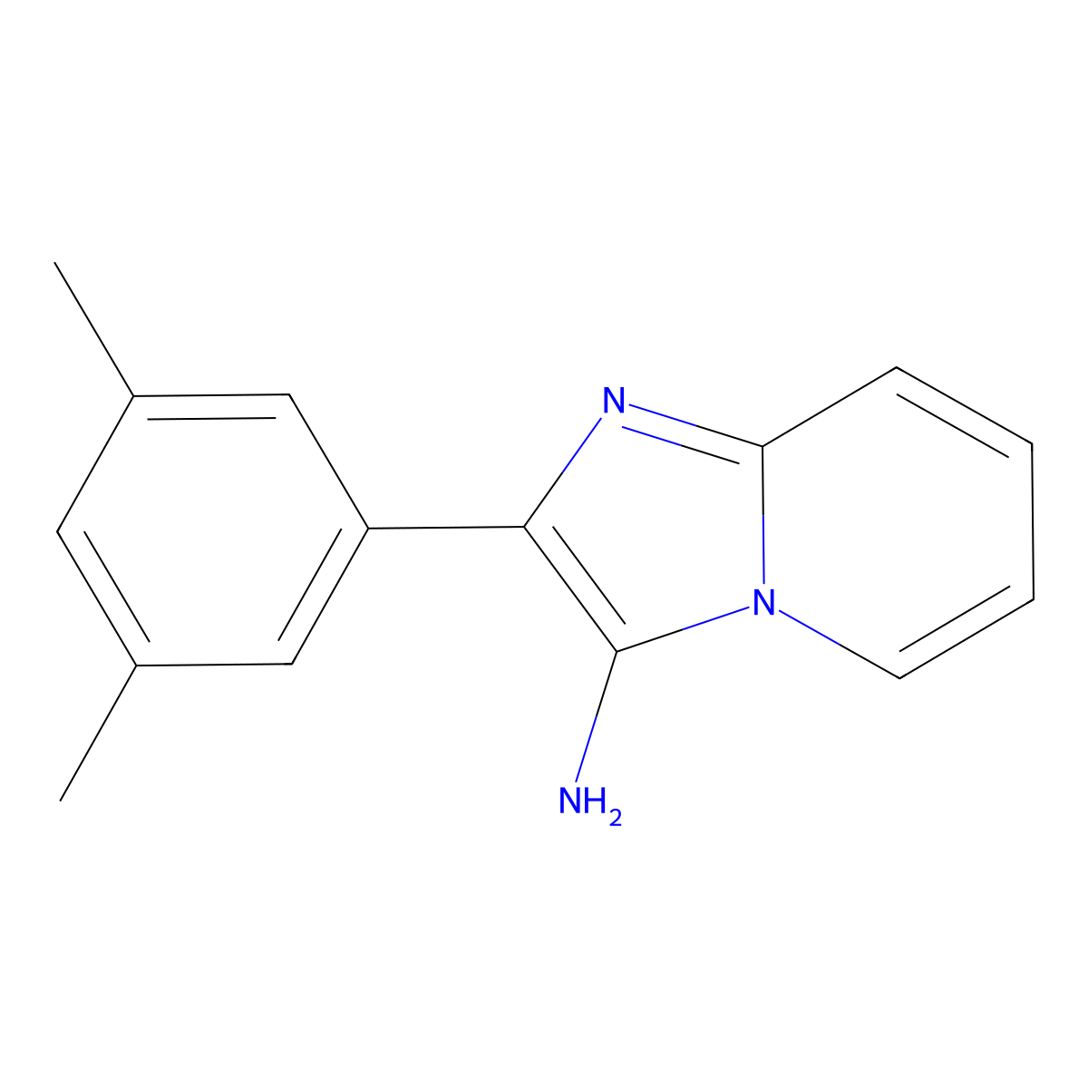 2-(3,5-Dimethylphenyl)imidazo[1,2-a]pyridin-3-amine molecular structure, CAS 1081633-12-6