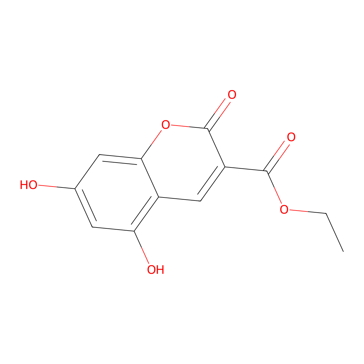 Ethyl 5,7-dihydroxy-2-oxo-2H-chromene-3-carboxylate molecular structure, CAS 108171-22-8