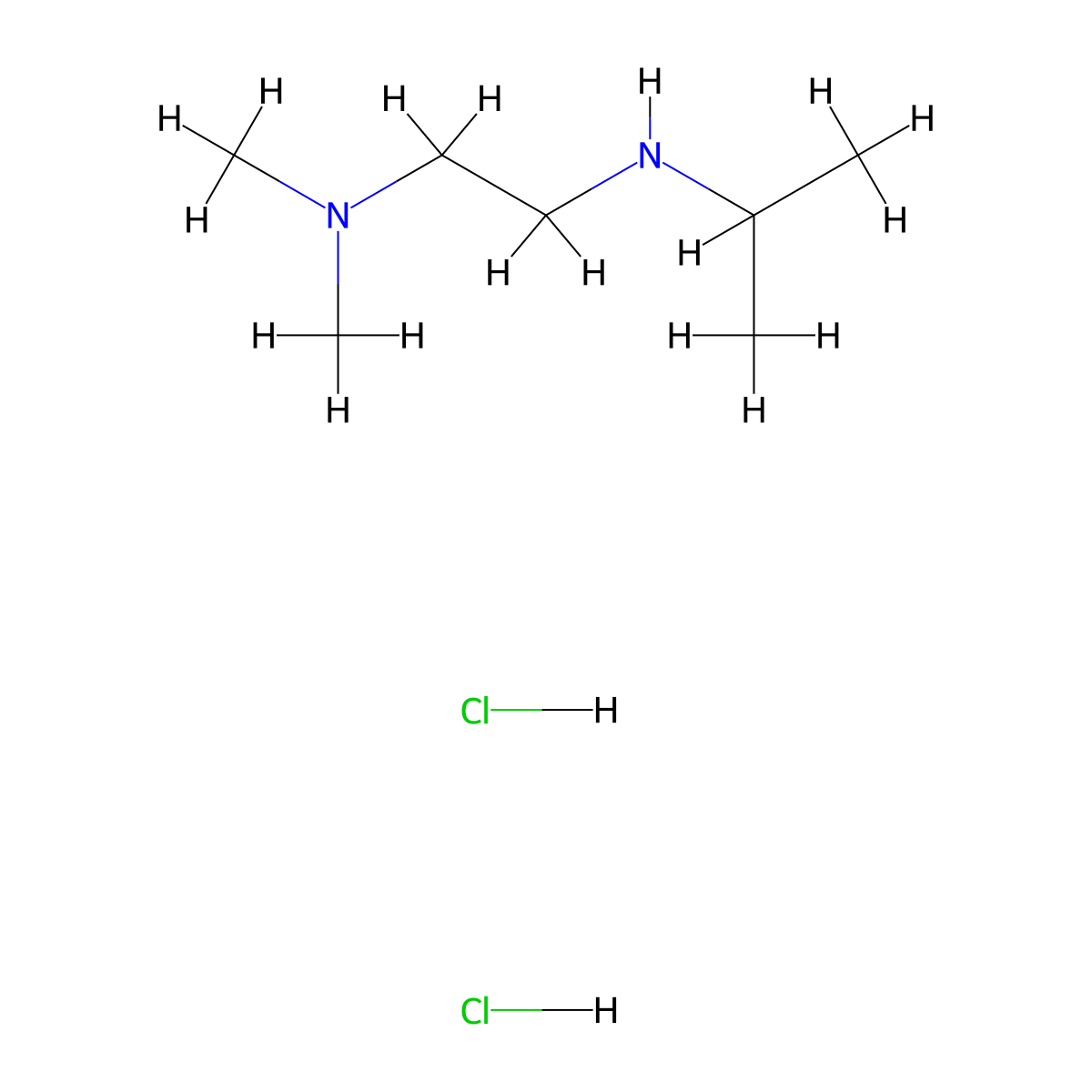 N1-Isopropyl-N2,N2-dimethylethane-1,2-diamine dihydrochloride molecular structure, CAS 1081748-62-0