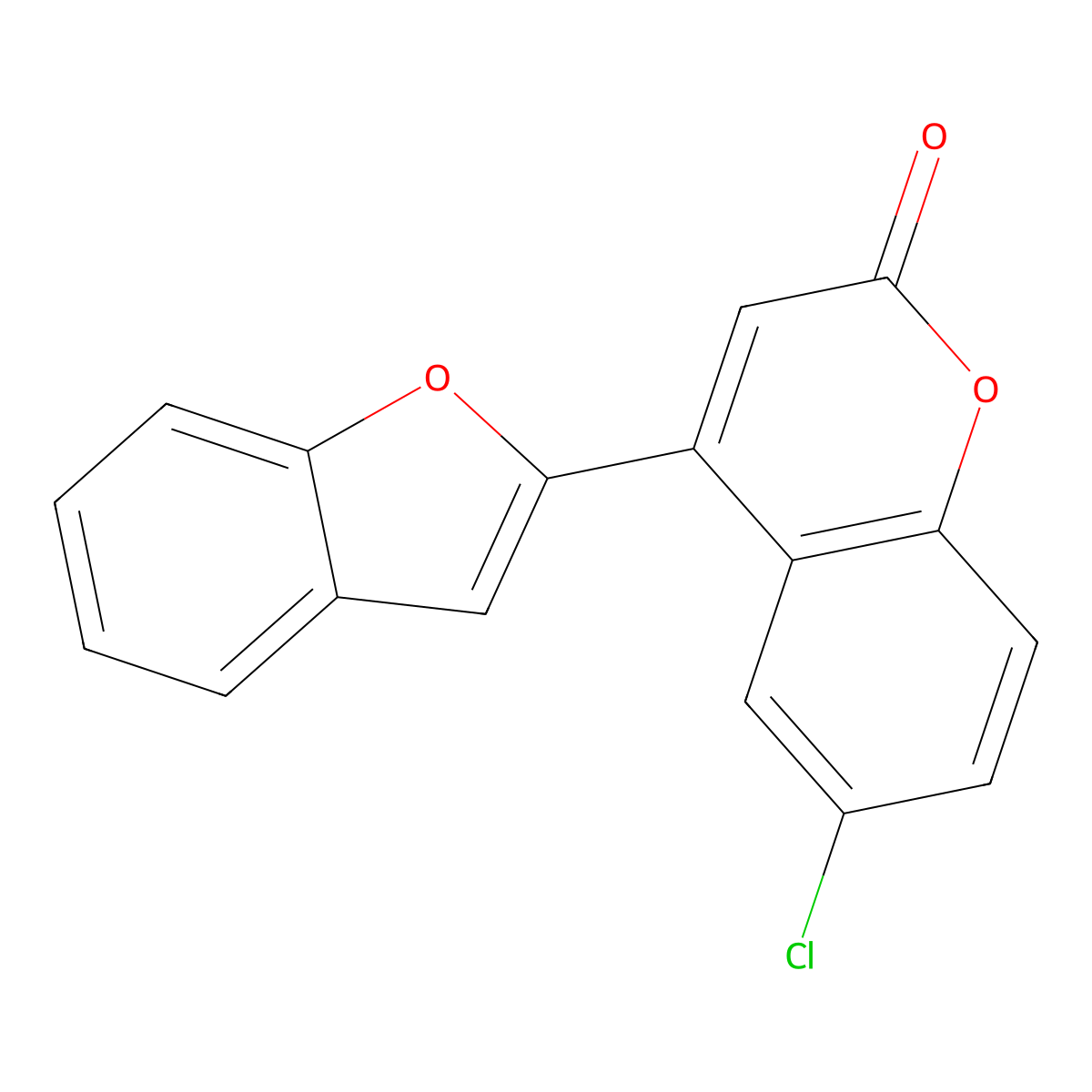 4-(1-Benzofuran-2-yl)-6-chlorochromen-2-one molecular structure, CAS 108175-39-9