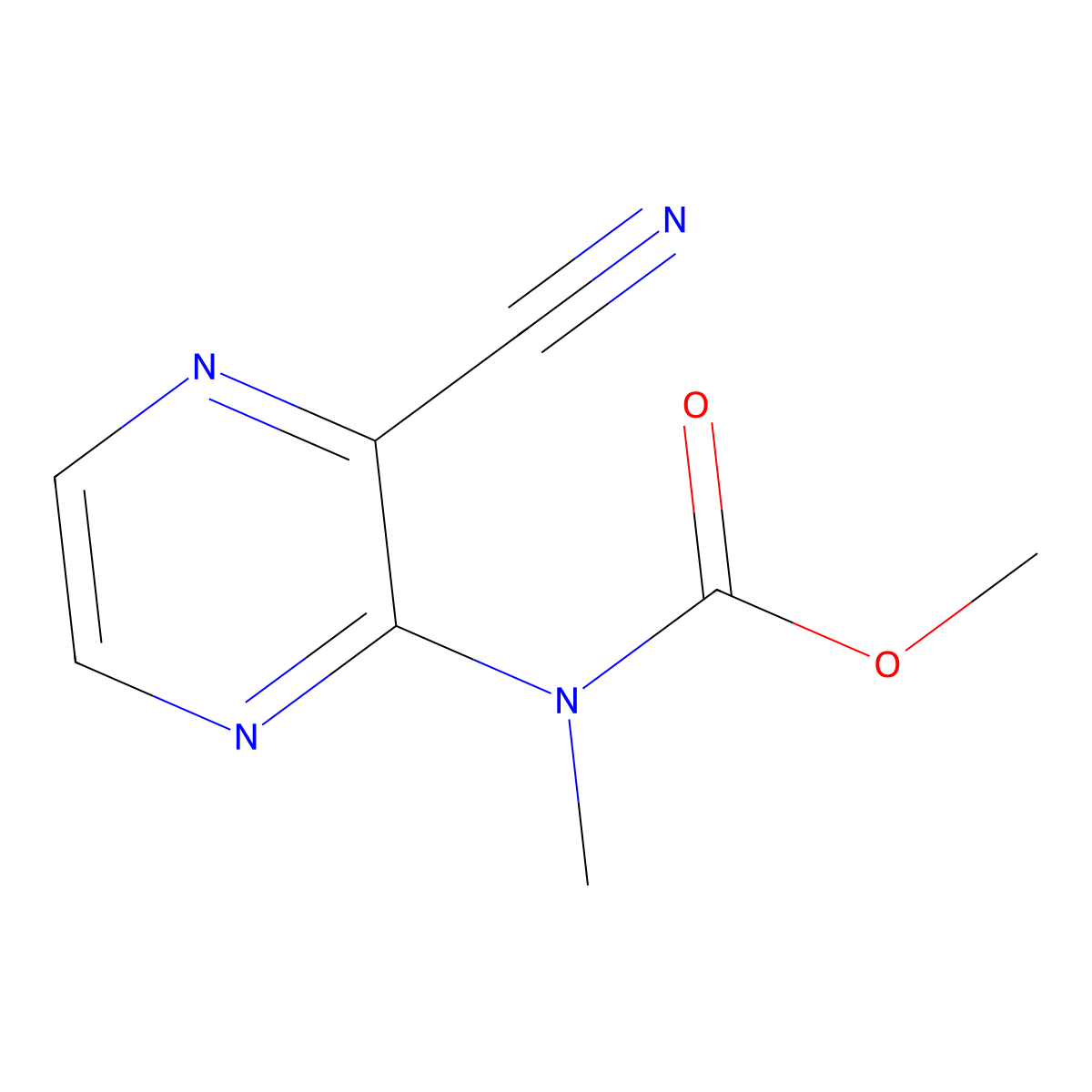 methyl N-(3-cyanopyrazin-2-yl)-N-methylcarbamate molecular structure, CAS 108175-67-3