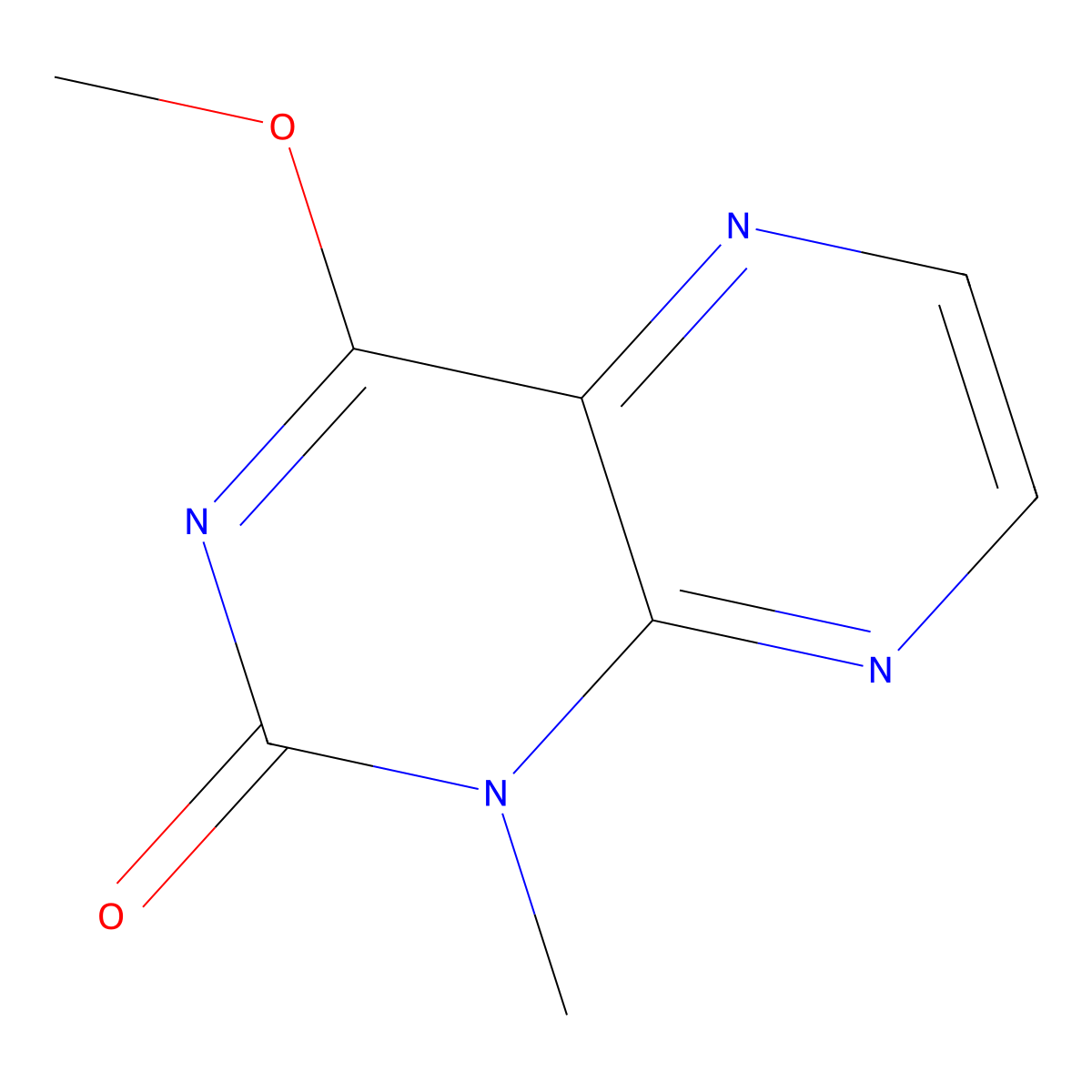 4-methoxy-1-methyl-2(1H)-pteridinone molecular structure, CAS 108175-68-4