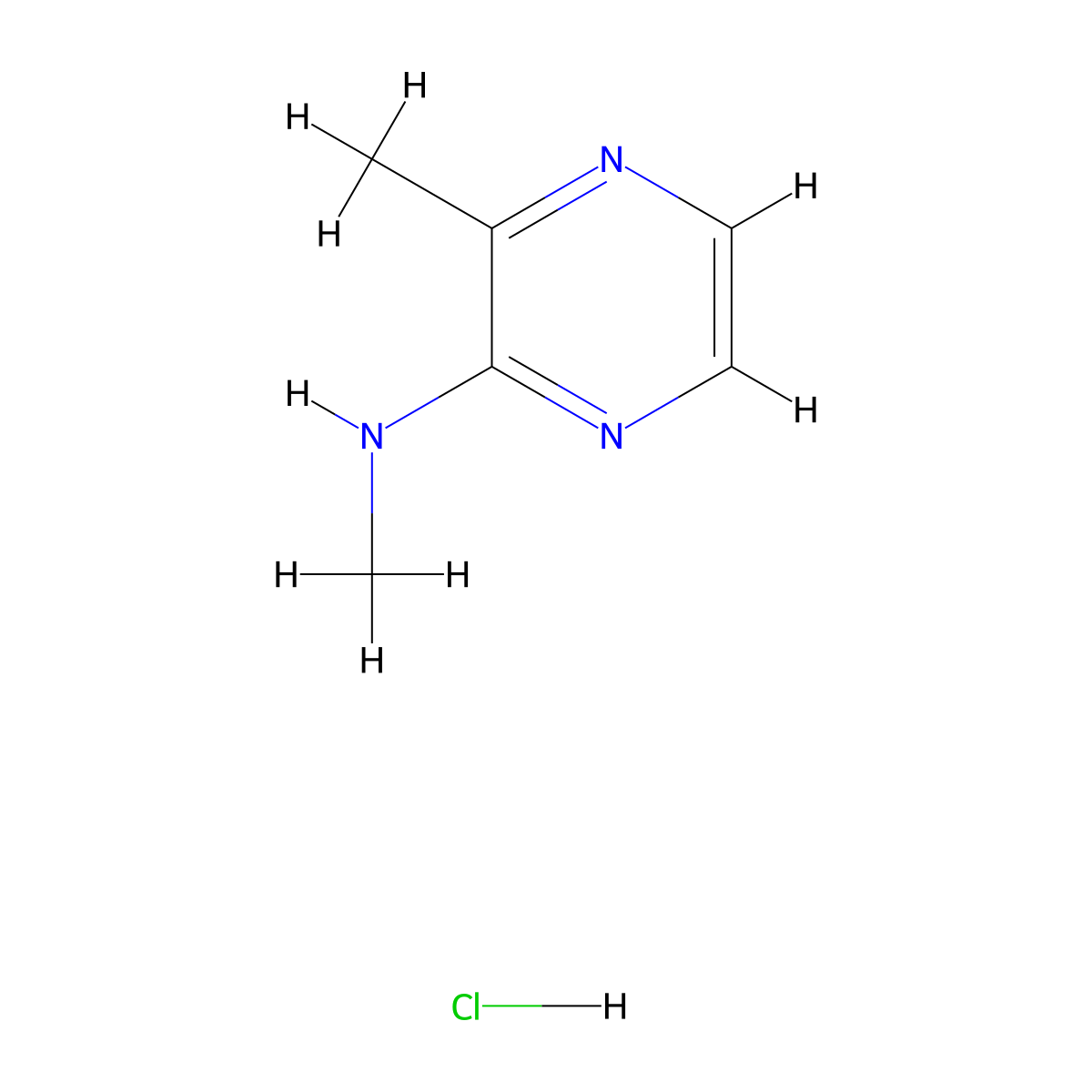 N,3-dimethylpyrazin-2-amine hydrochloride molecular structure, CAS 1081759-44-5