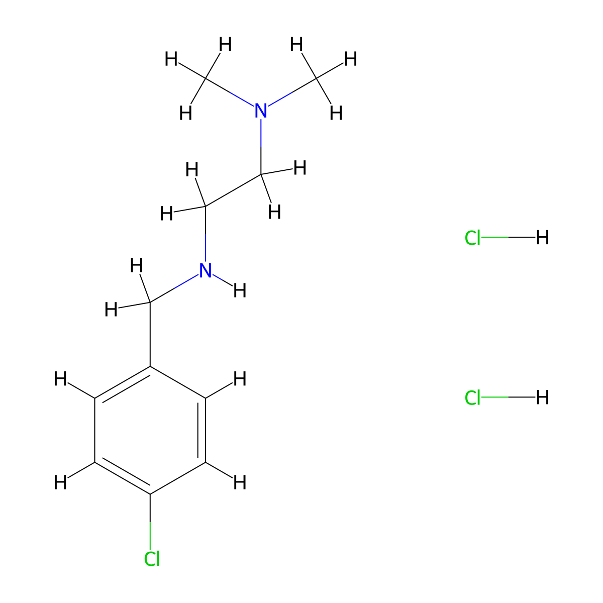 [(4-Chlorophenyl)methyl][2-(dimethylamino)ethyl]amine dihydrochloride molecular structure, CAS 1081776-46-6