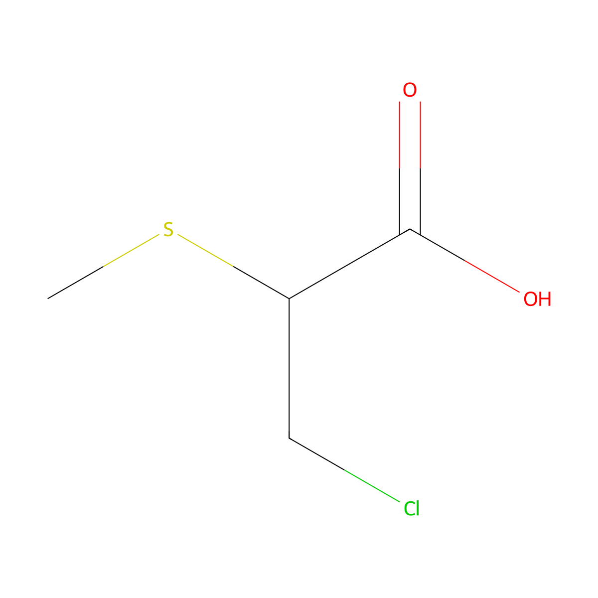 3-Chloro-2-(methylsulfanyl)propanoicacid molecular structure, CAS 1081783-34-7