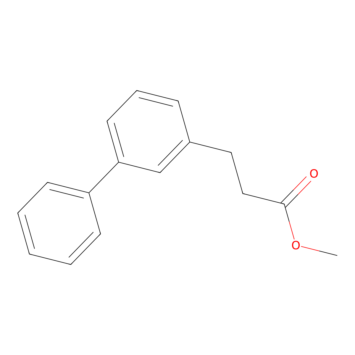 [1,1'-Biphenyl]-3-propanoic acid, methyl ester molecular structure, CAS 108179-24-4
