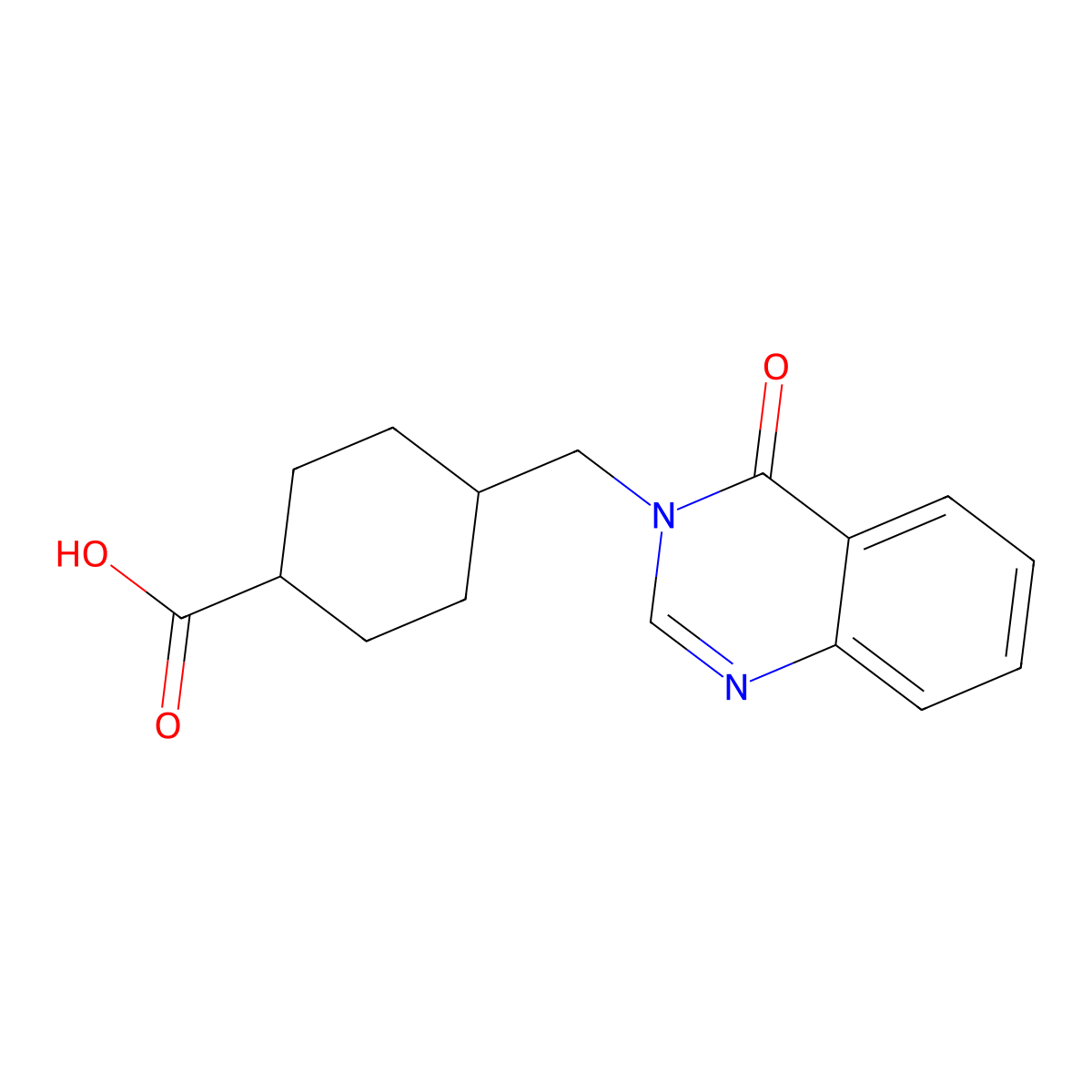 trans-4-[(4-oxoquinazolin-3(4H)-yl)methyl]cyclohexanecarboxylic acid molecular structure, CAS 108180-05-8
