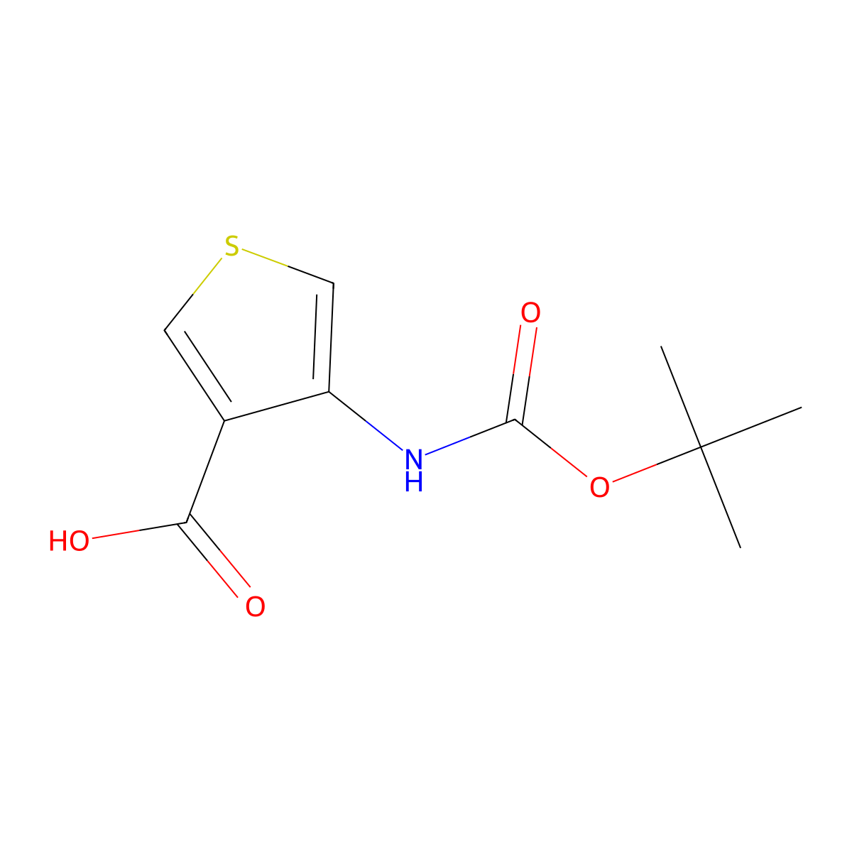 4-((tert-Butoxycarbonyl)amino)thiophene-3-carboxylic acid molecular structure, CAS 108180-63-8