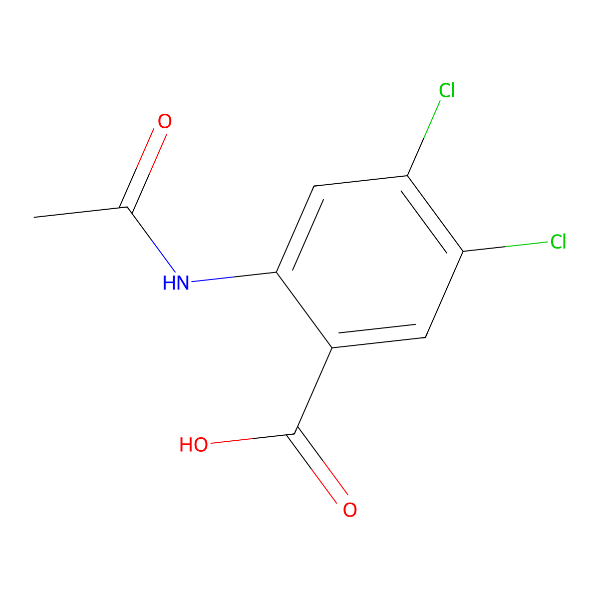 4,5-Dichloro-2-acetamidobenzoic acid molecular structure, CAS 1081811-94-0