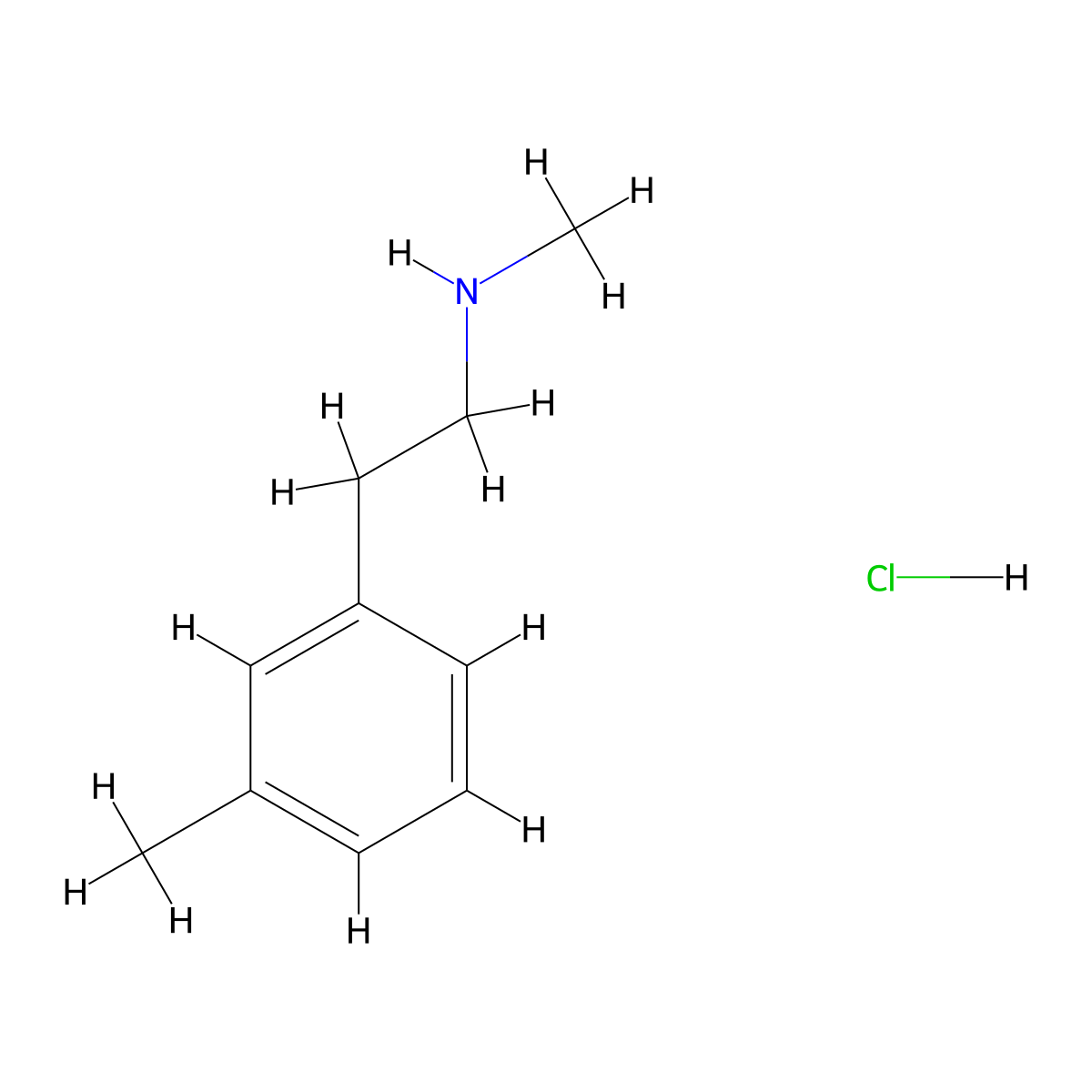 Methyl[2-(3-methylphenyl)ethyl]amine hydrochloride molecular structure, CAS 1081839-88-4