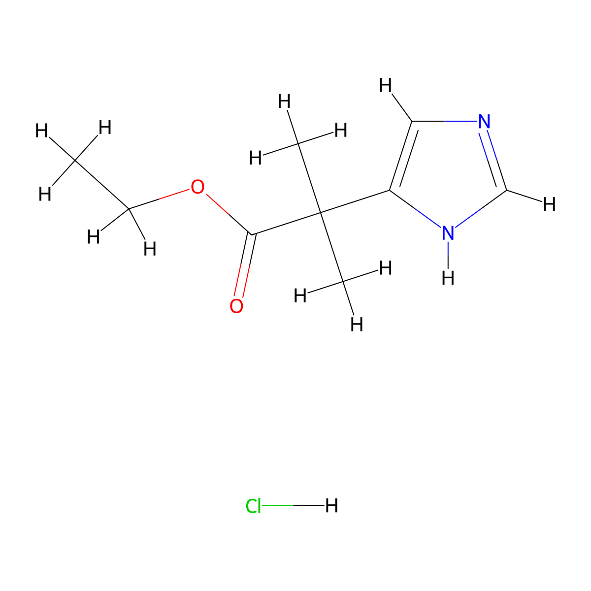 ethyl2-(1H-imidazol-4-yl)-2-methylpropanoatehydrochloride molecular structure, CAS 1081843-01-7