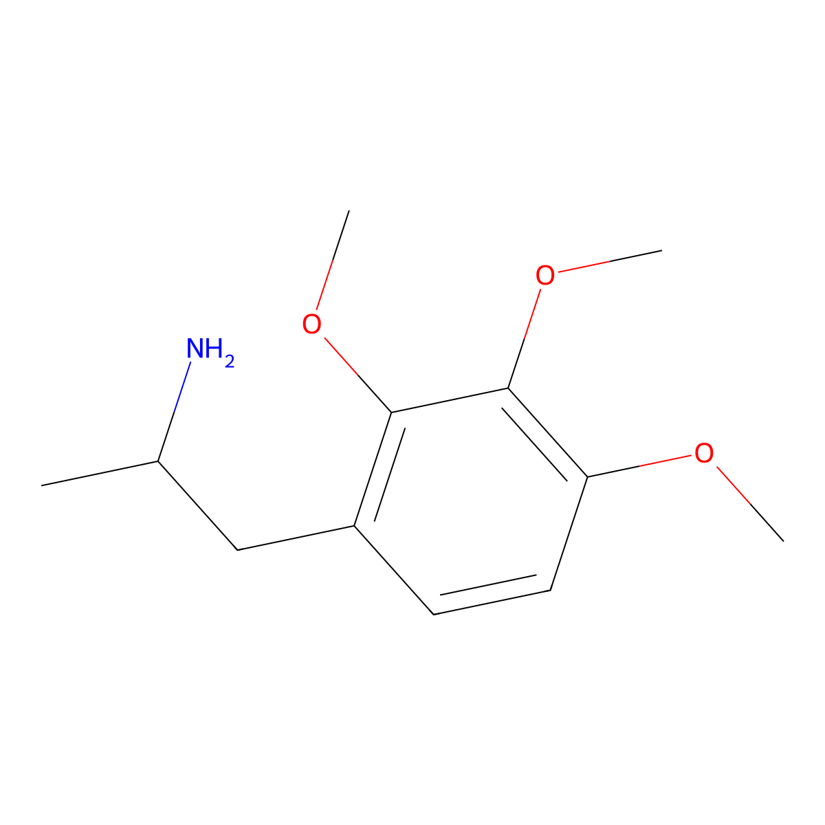 2,3,4-Trimethoxyamphetamine molecular structure, CAS 1082-23-1