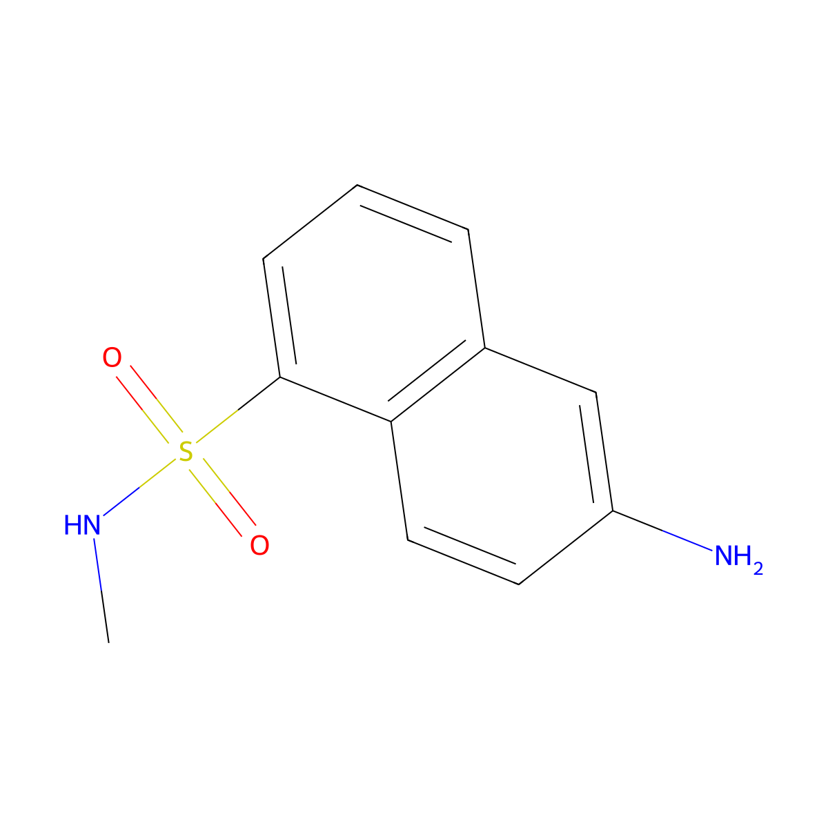6-Amino-N-methylnaphthalene-1-sulphonamide molecular structure, CAS 1082-35-5