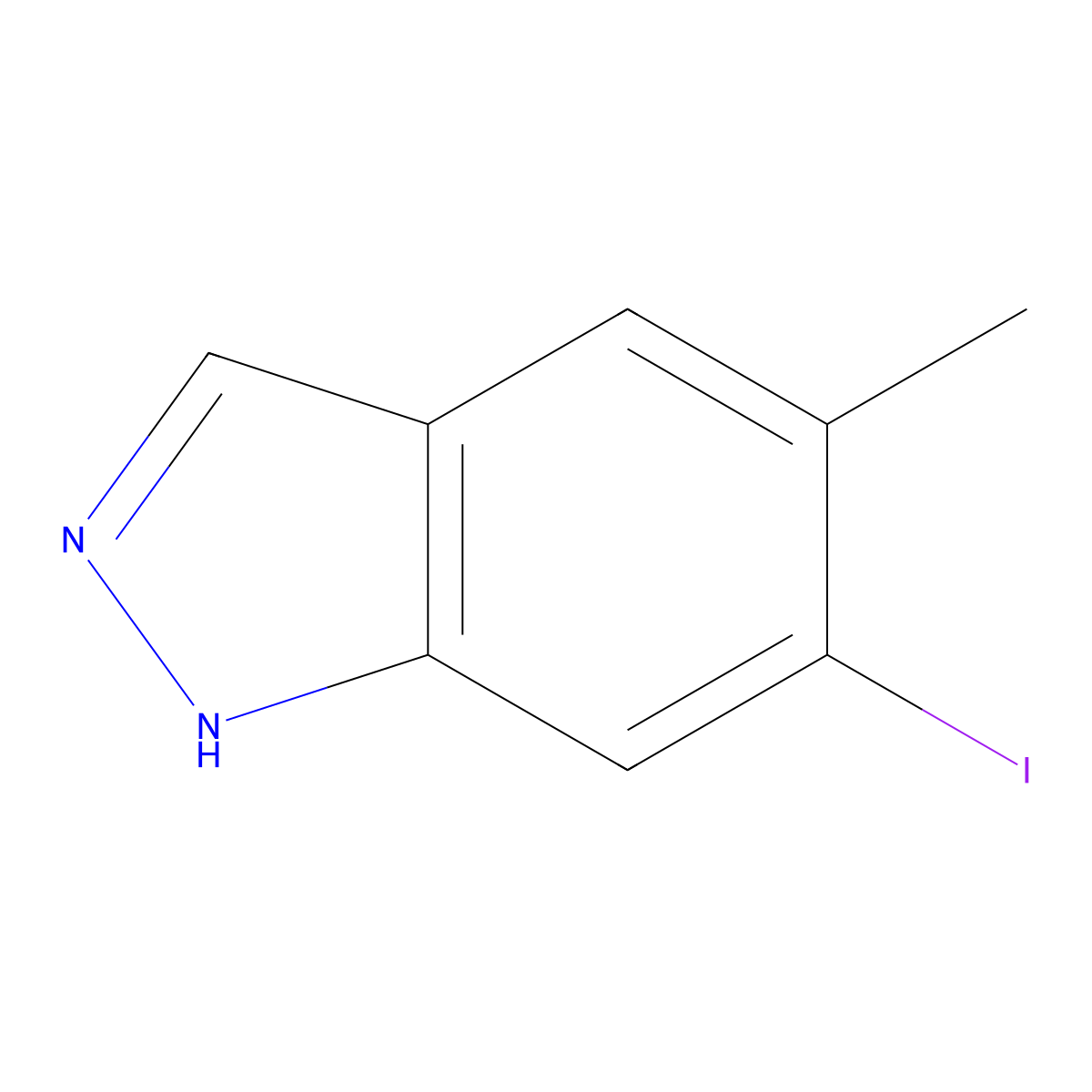6-iodo-5-methyl-1H-indazole molecular structure, CAS 1082040-11-6