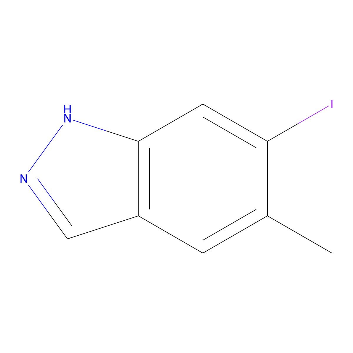 6-iodo-5-methyl-1H-indazole molecular structure, CAS 1082040-11-6