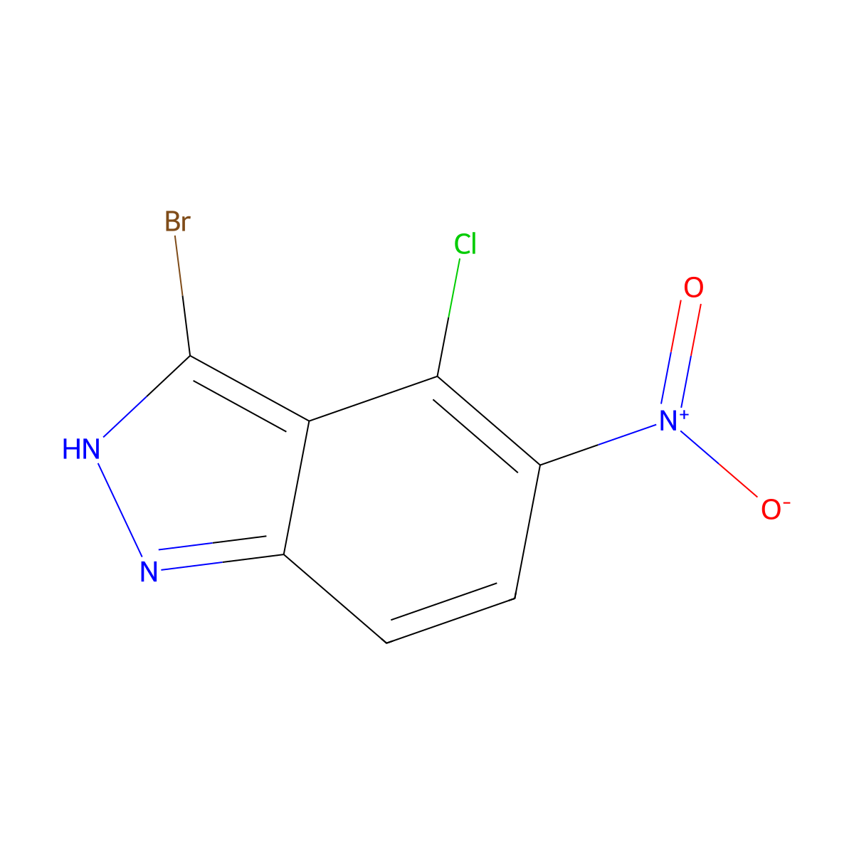 3-Bromo-4-chloro-5-nitro-1H-indazole molecular structure, CAS 1082040-14-9