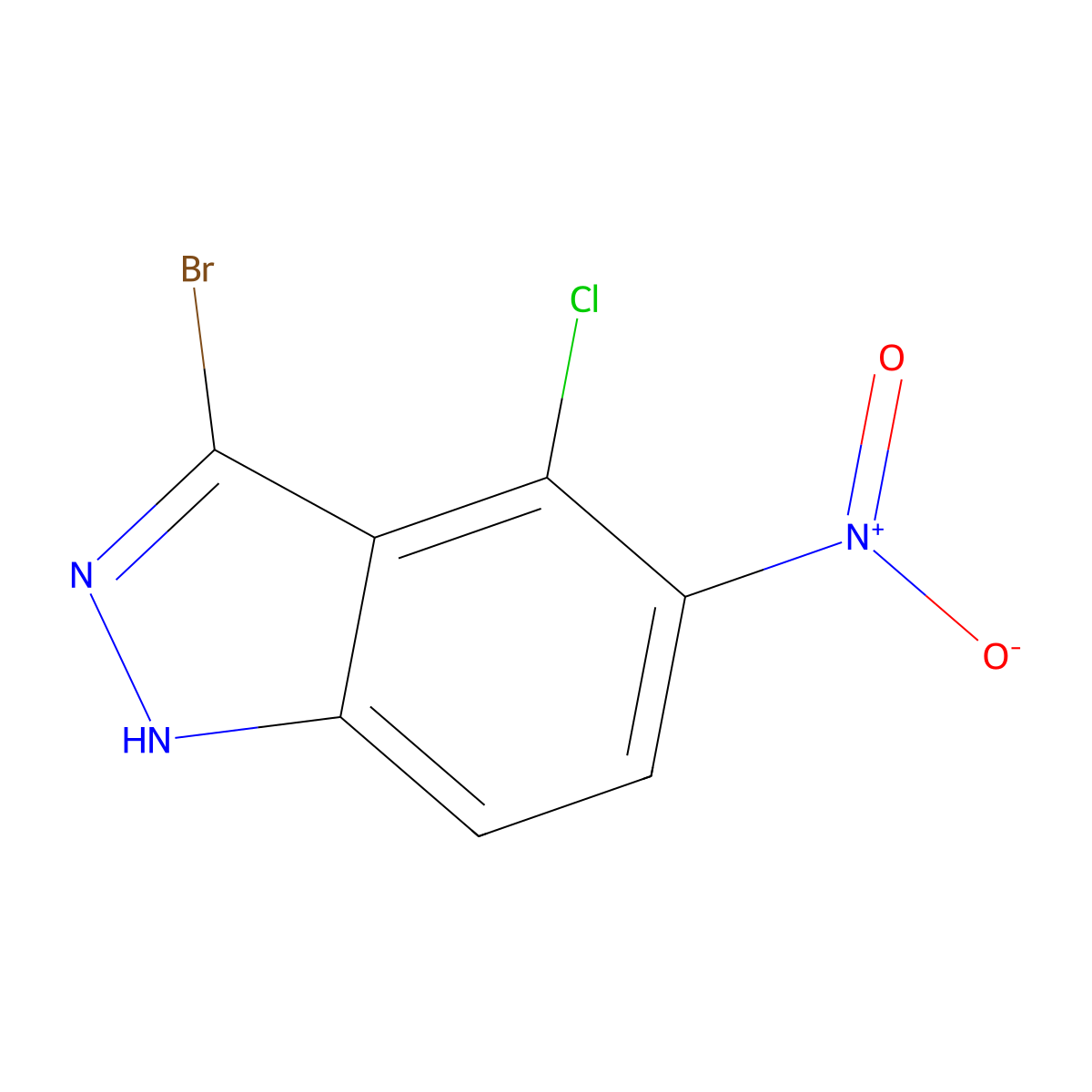 3-Bromo-4-chloro-5-nitro-1H-indazole molecular structure, CAS 1082040-14-9
