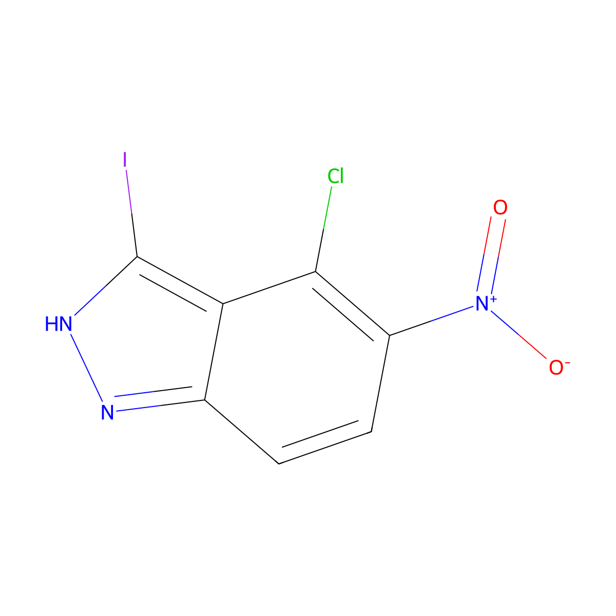 3-Iodo-4-chloro-5-nitro-(1H)indazole molecular structure, CAS 1082040-15-0