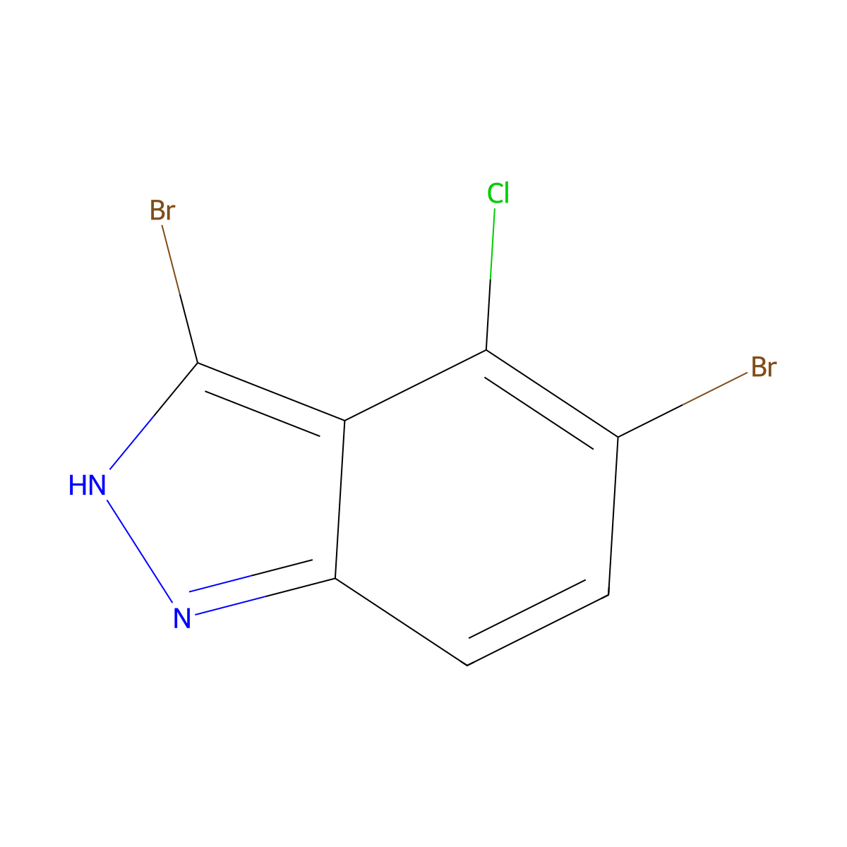 3,5-Dibromo-4-chloro-1H-indazole molecular structure, CAS 1082040-20-7