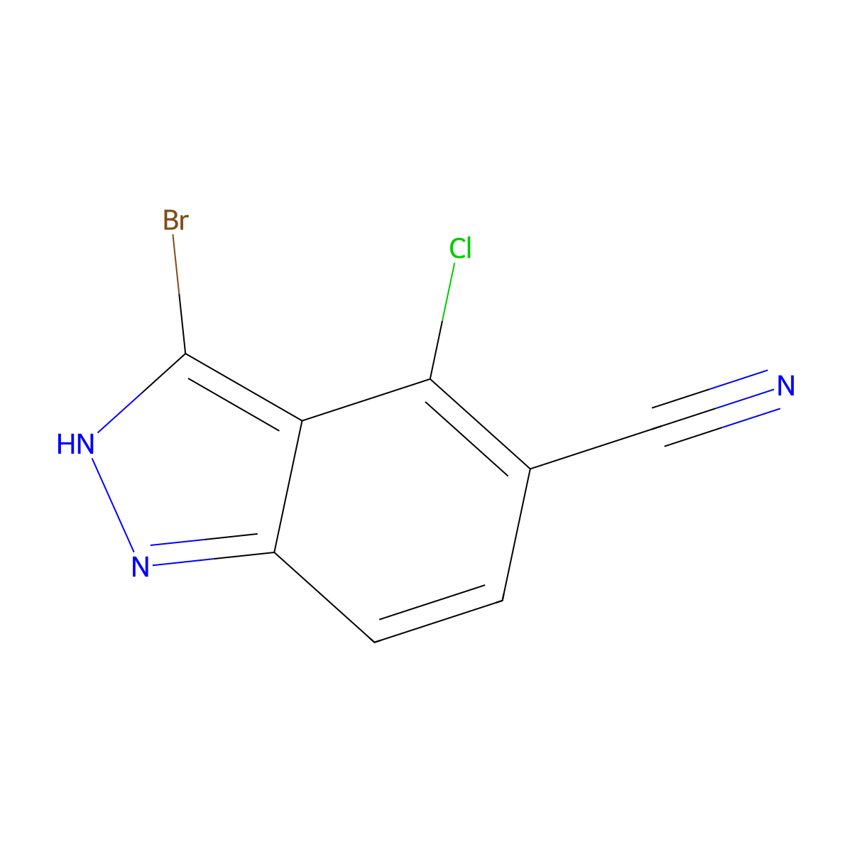 3-Bromo-4-chloro-5-cyano-1H-indazole molecular structure, CAS 1082040-22-9