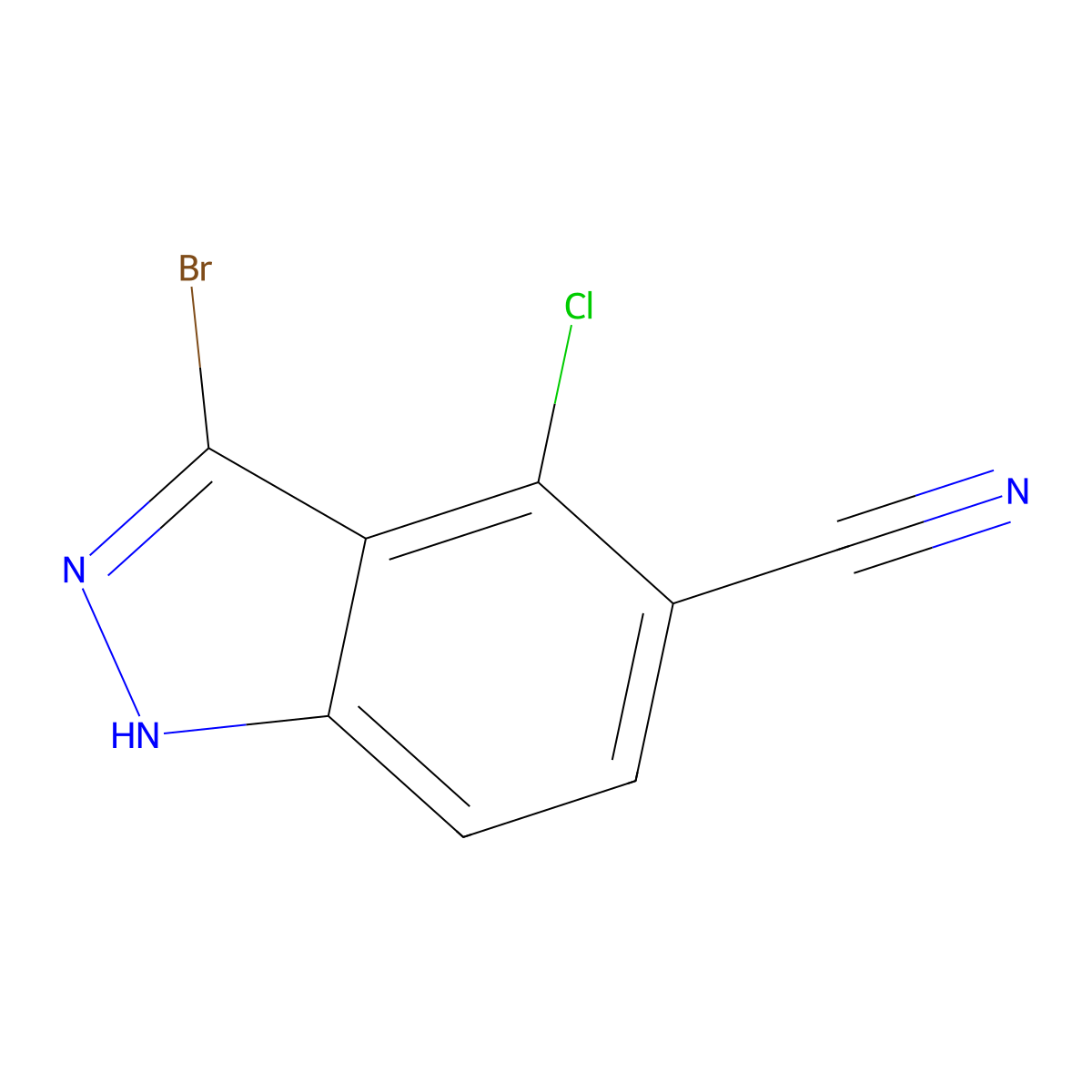 3-Bromo-4-chloro-5-cyano-1H-indazole molecular structure, CAS 1082040-22-9