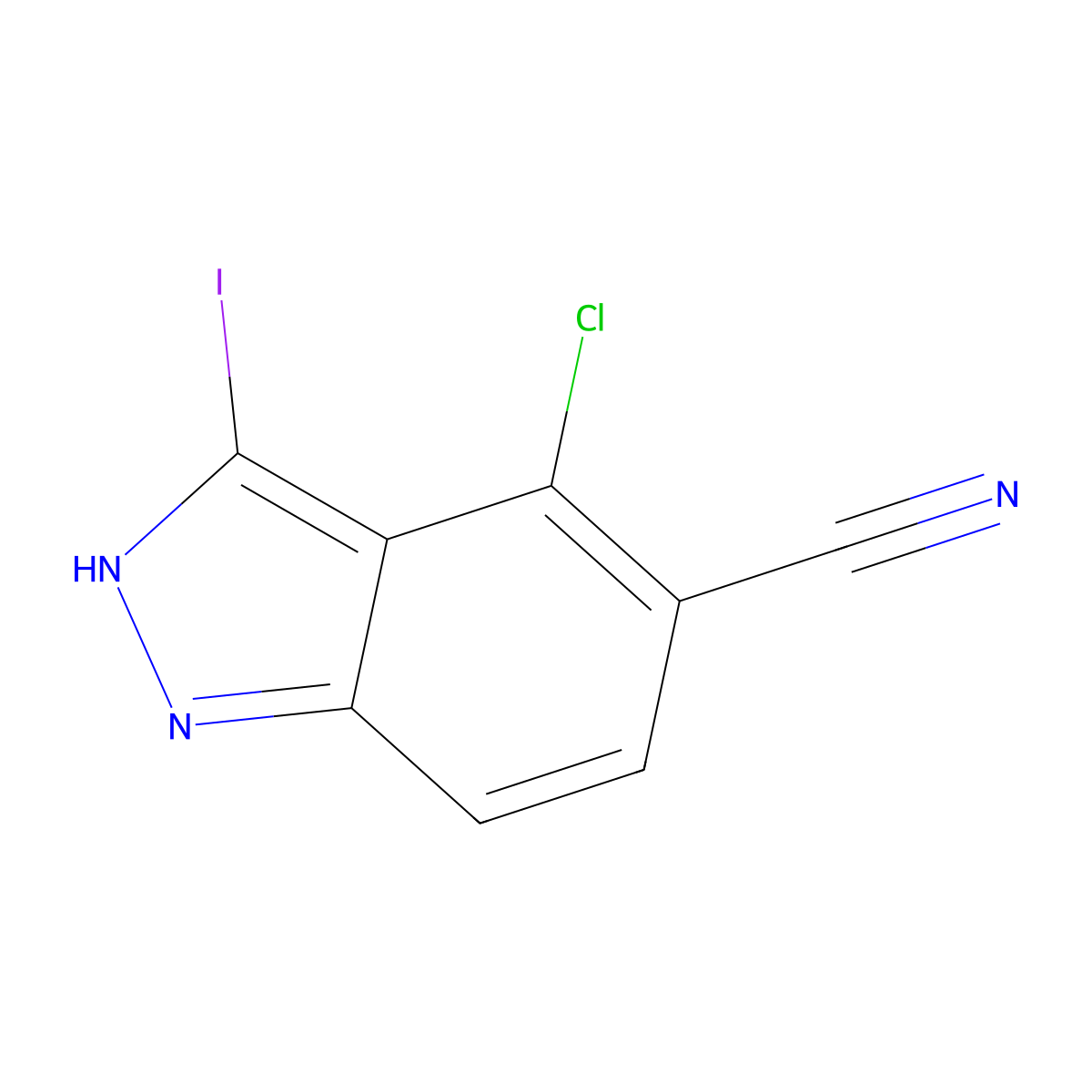 4-chloro-3-iodo-2H-indazole-5-carbonitrile molecular structure, CAS 1082040-23-0