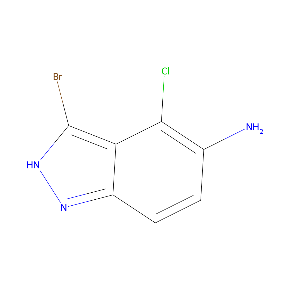 3-bromo-4-chloro-2H-indazol-5-amine molecular structure, CAS 1082040-24-1