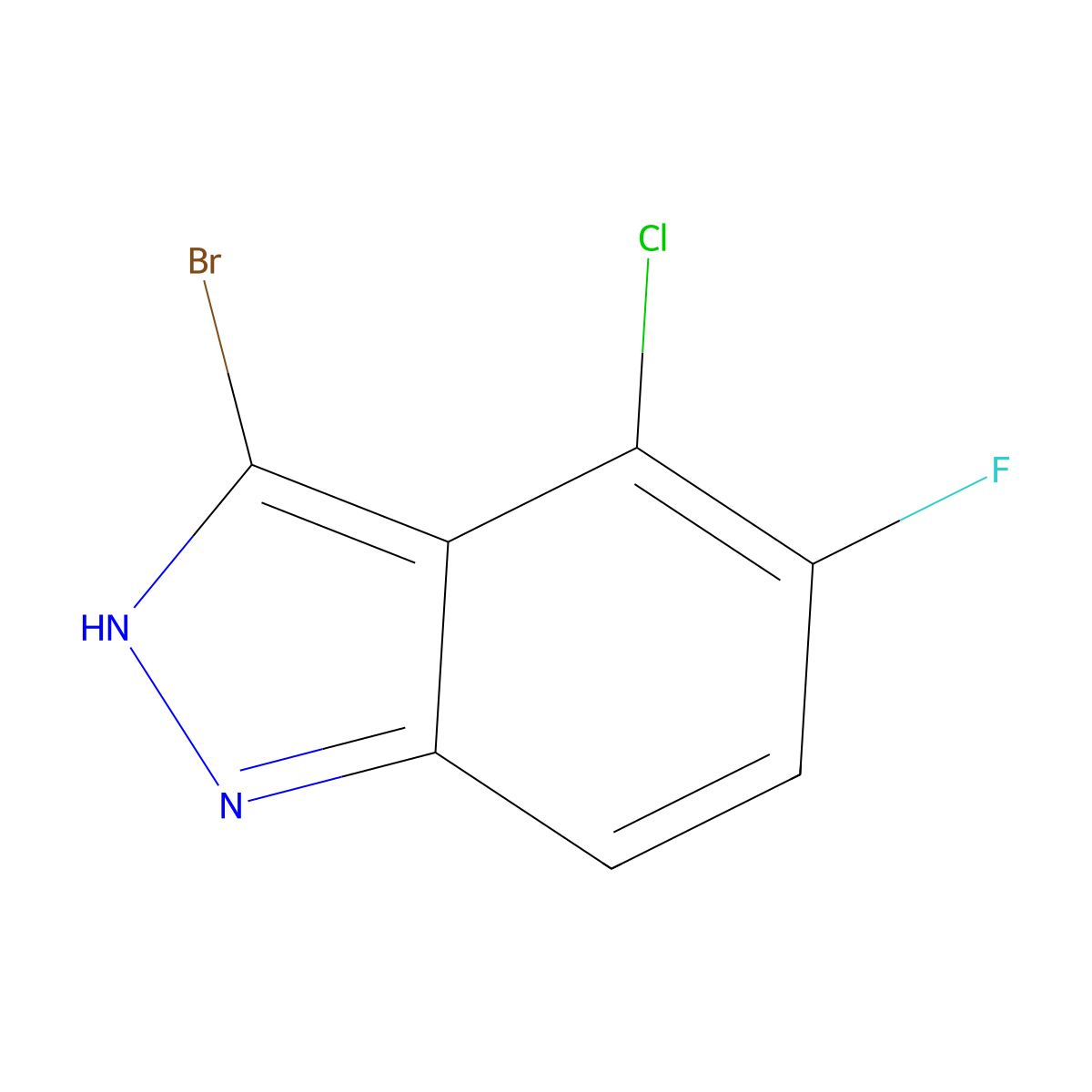 3-Bromo-4-chloro-5-fluoro-1H-indazole molecular structure, CAS 1082040-25-2