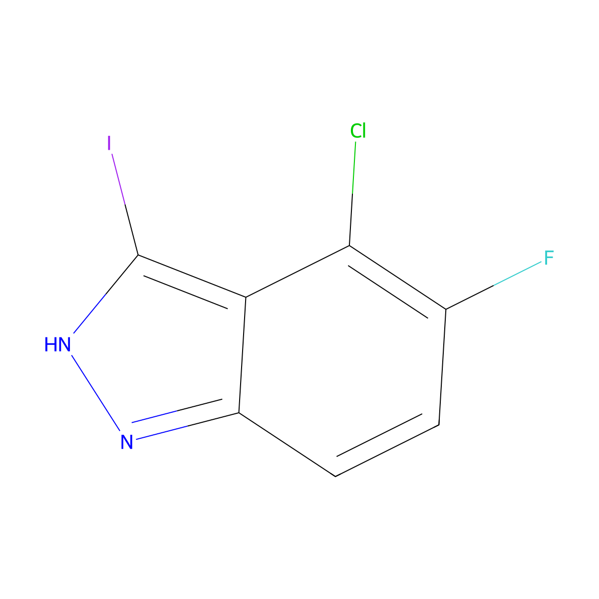 4-Chloro-5-fluoro-3-iodo-1H-indazole molecular structure, CAS 1082040-26-3