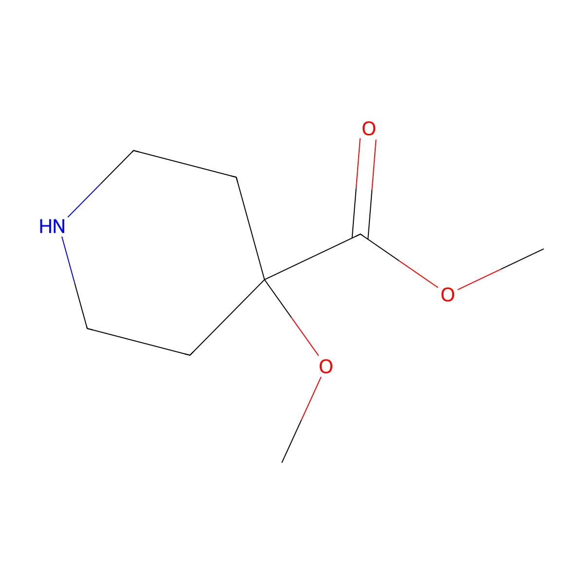 Methyl 4-methoxypiperidine-4-carboxylate molecular structure, CAS 1082040-30-9