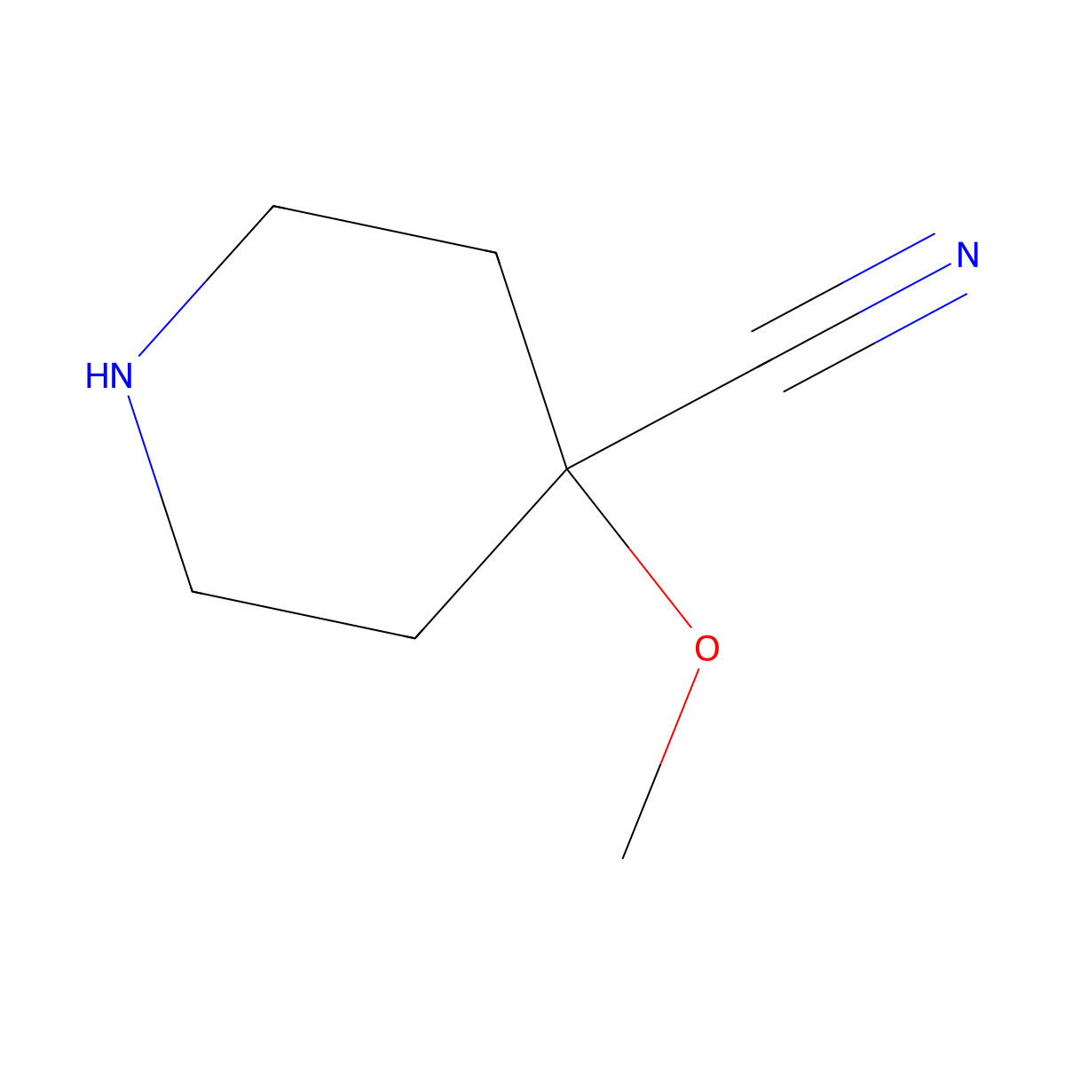 4-Methoxy-piperidine-4-carbonitrile hydrochloride molecular structure, CAS 1082040-34-3