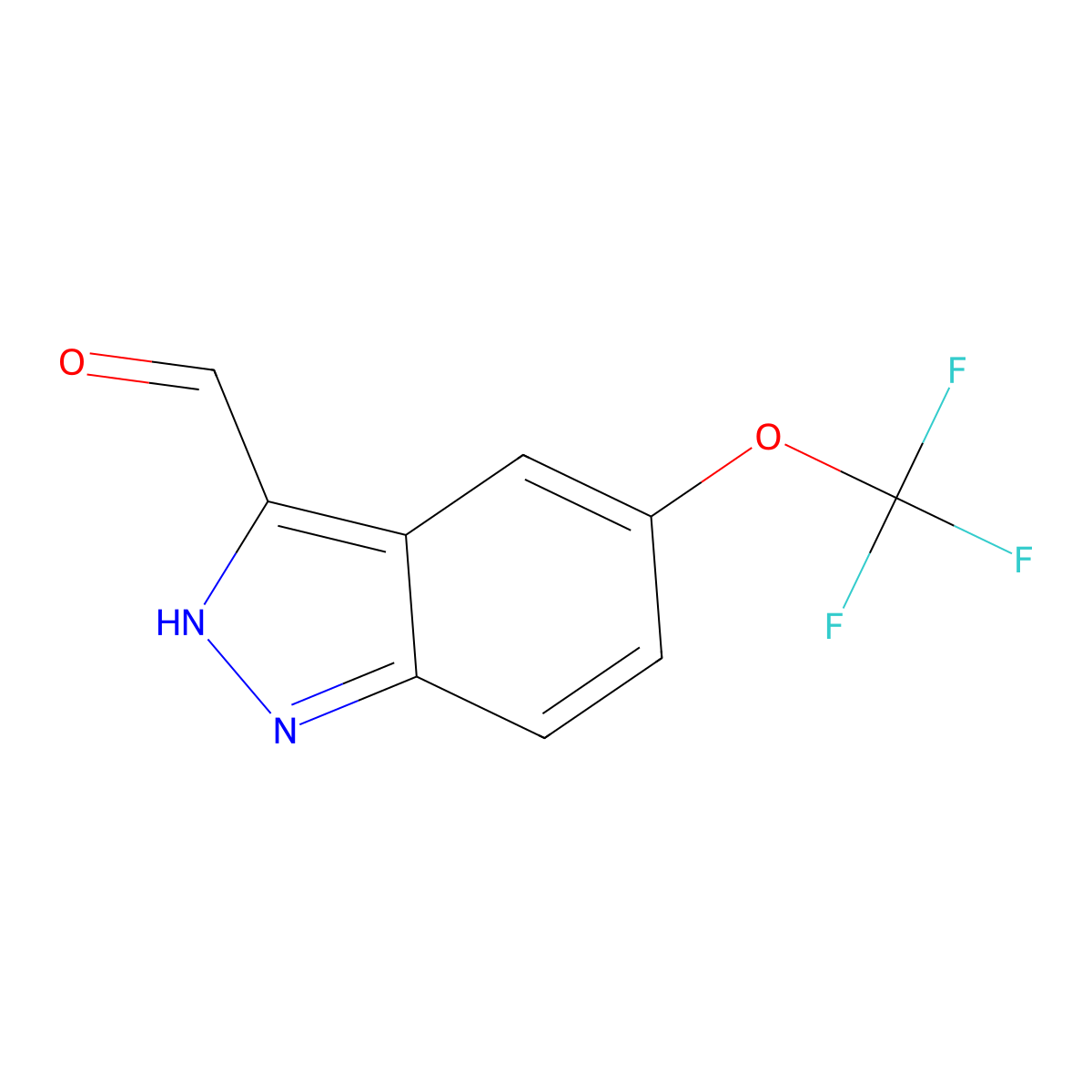 5-(trifluoromethoxy)-1H-indazole-3-carbaldehyde molecular structure, CAS 1082040-40-1