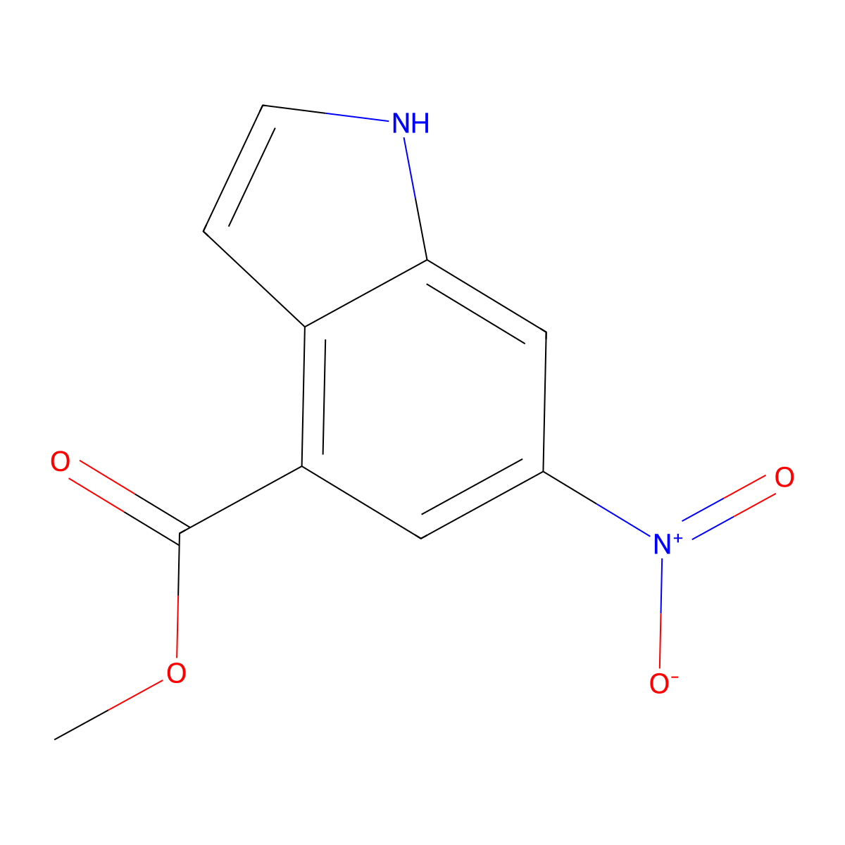 methyl 6-nitro-1H-indole-4-carboxylate molecular structure, CAS 1082040-42-3