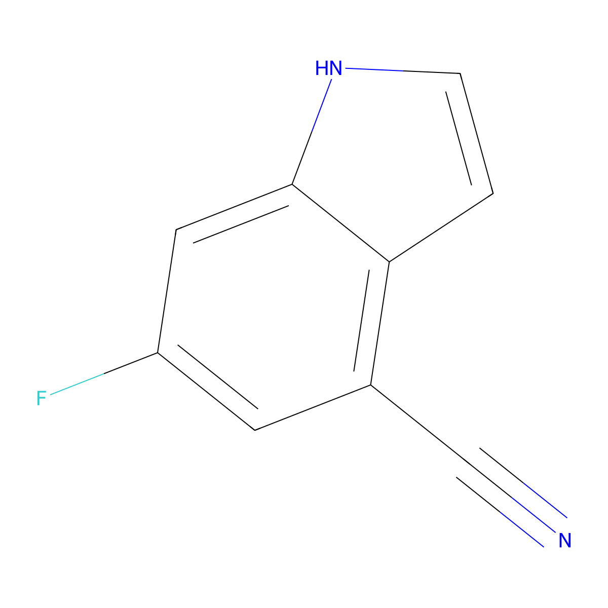 6-Fluoro-1H-indole-4-carbonitrile molecular structure, CAS 1082040-44-5
