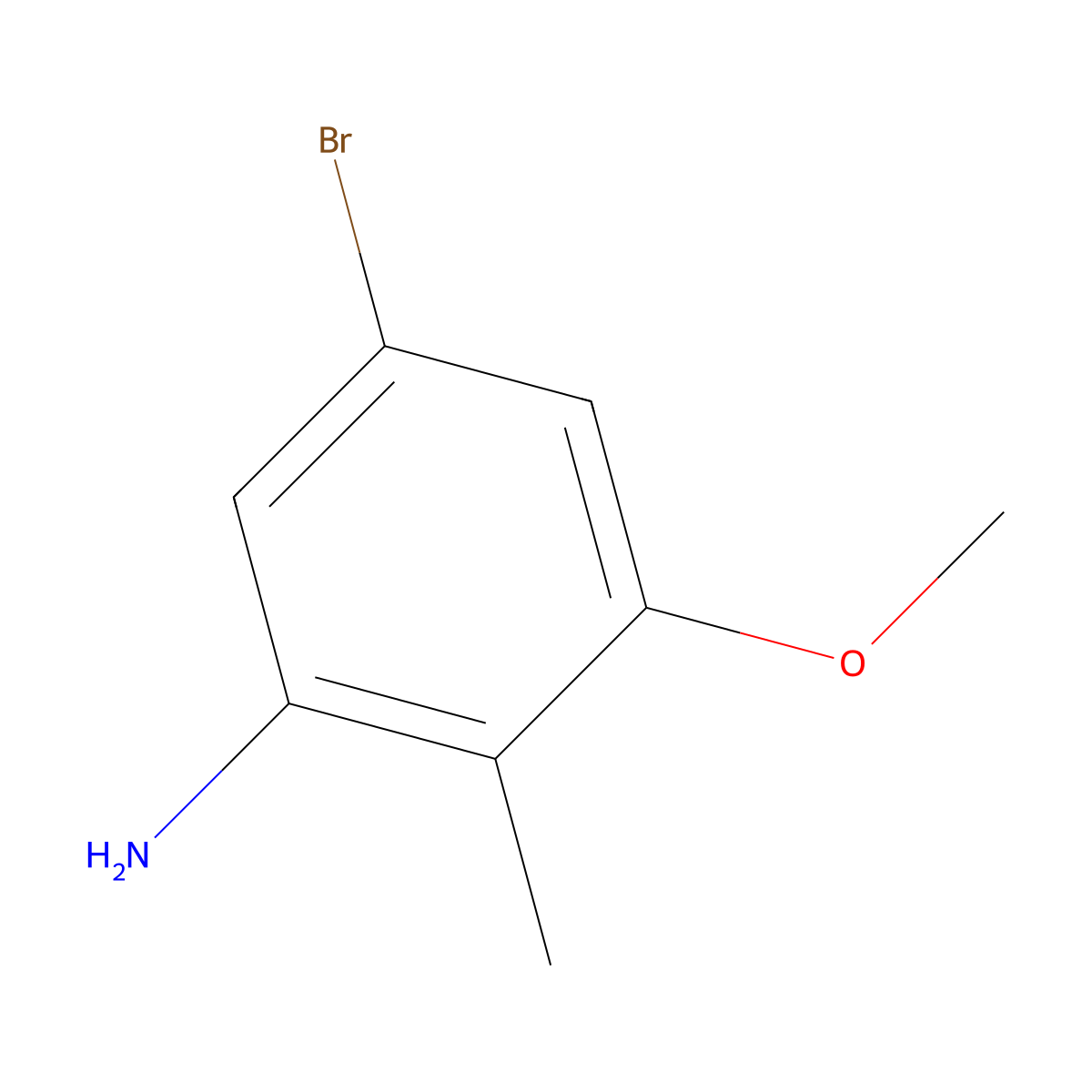 5-Bromo-3-methoxy-2-methylaniline molecular structure, CAS 1082040-45-6