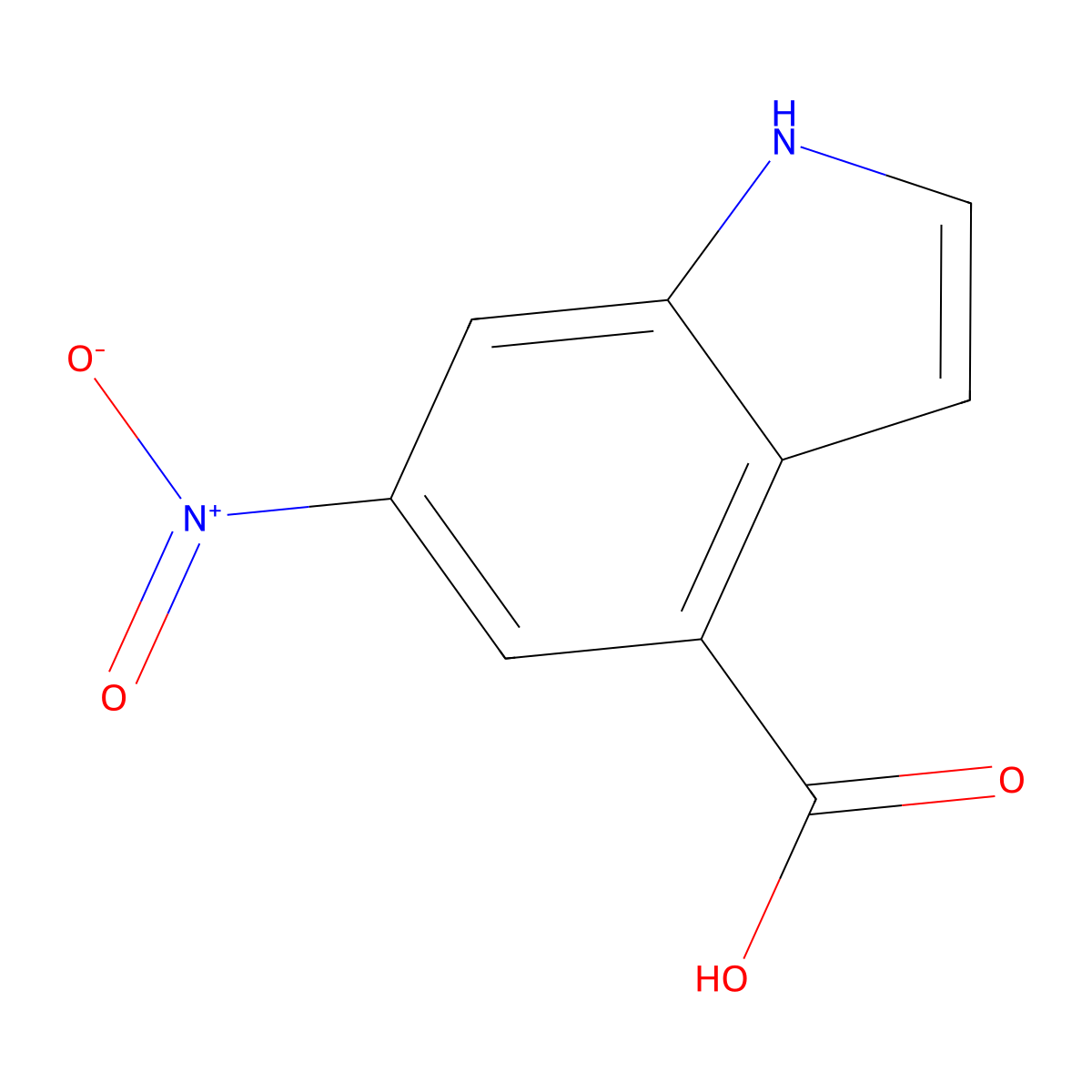 6-Nitro-1H-indole-4-carboxylic acid molecular structure, CAS 1082040-51-4