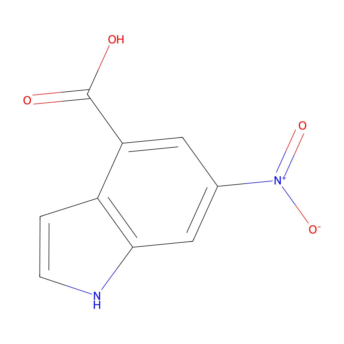 6-Nitro-1H-indole-4-carboxylic acid molecular structure, CAS 1082040-51-4